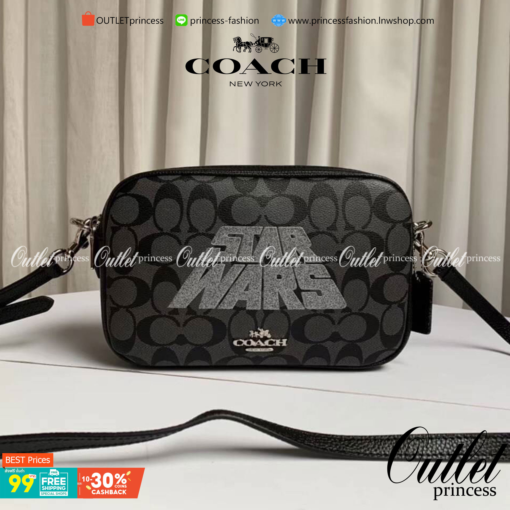 COACH STAR WARS X COACH JES CROSSBODY IN SIGNATURE CANVAS WITH MOTIF (COACH F88009)