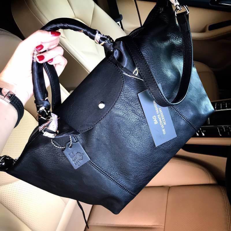 รุ่นขายดี Must Have มาเพิ่มละคะ 🐼 KEEP ทรง longchamp รุ่น Duo Sister - สี Classic black ตัวกระเป๋าหนังแกะสังเคราะห์ ลายหนังสวยมากๆคะ นิ่ม สุดๆ