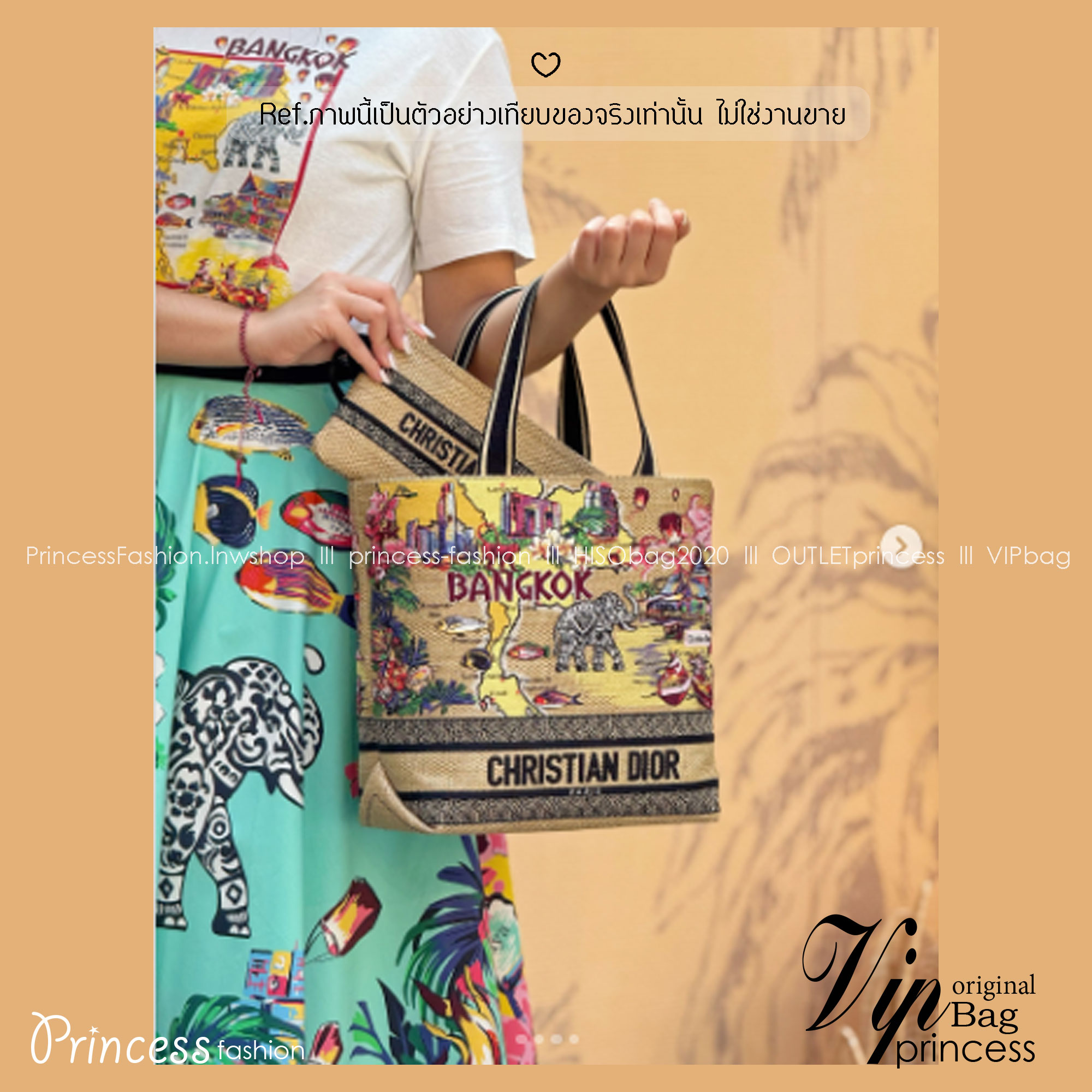 ORI หนังแท้ | Dior Book Tote / Souvenir Capsule highlighting Bangkok 🐘 กระเป๋าสะพายทรงโท้ท ดีไซน์สุดพิเศษ ด้วยลายช้างเอกลักษณ์ของประเทศไทย