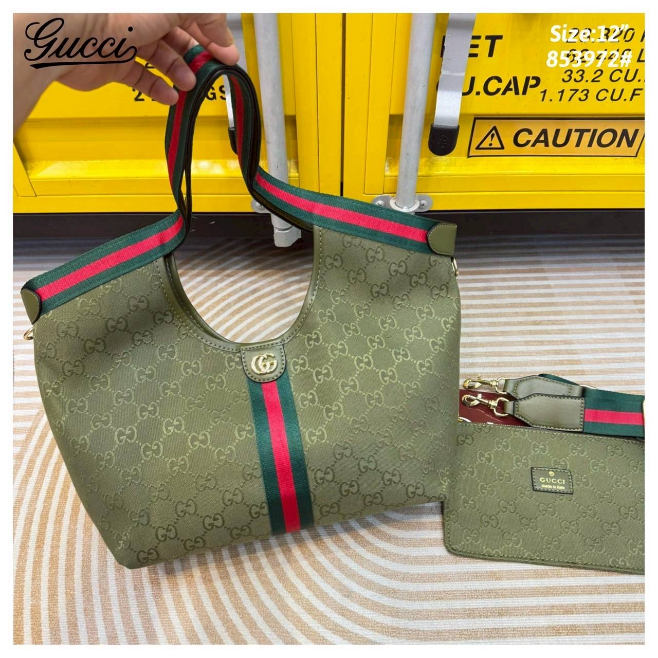 Gucci Giglio Medium tote bag กระเป๋าทรงสะพายทรงโท้ทใบใหญ่ สีใหม่เขียวรับทรัพย์ ดีไซน์ใหม่ล่าสุด สวยหรู่เท่มาก มาพร้อมใบเล็กเข้าเซ็ท