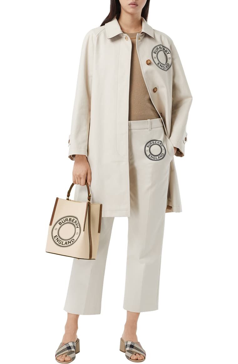 พรีเมี่ยมกิ๊ฟแท้ 100% 】BURBERRY LONDON ENGLAND SMALL PENNY LOGO TOTE Canvas bucket bag VIP GIFT WITH PURCHASE (GWP)