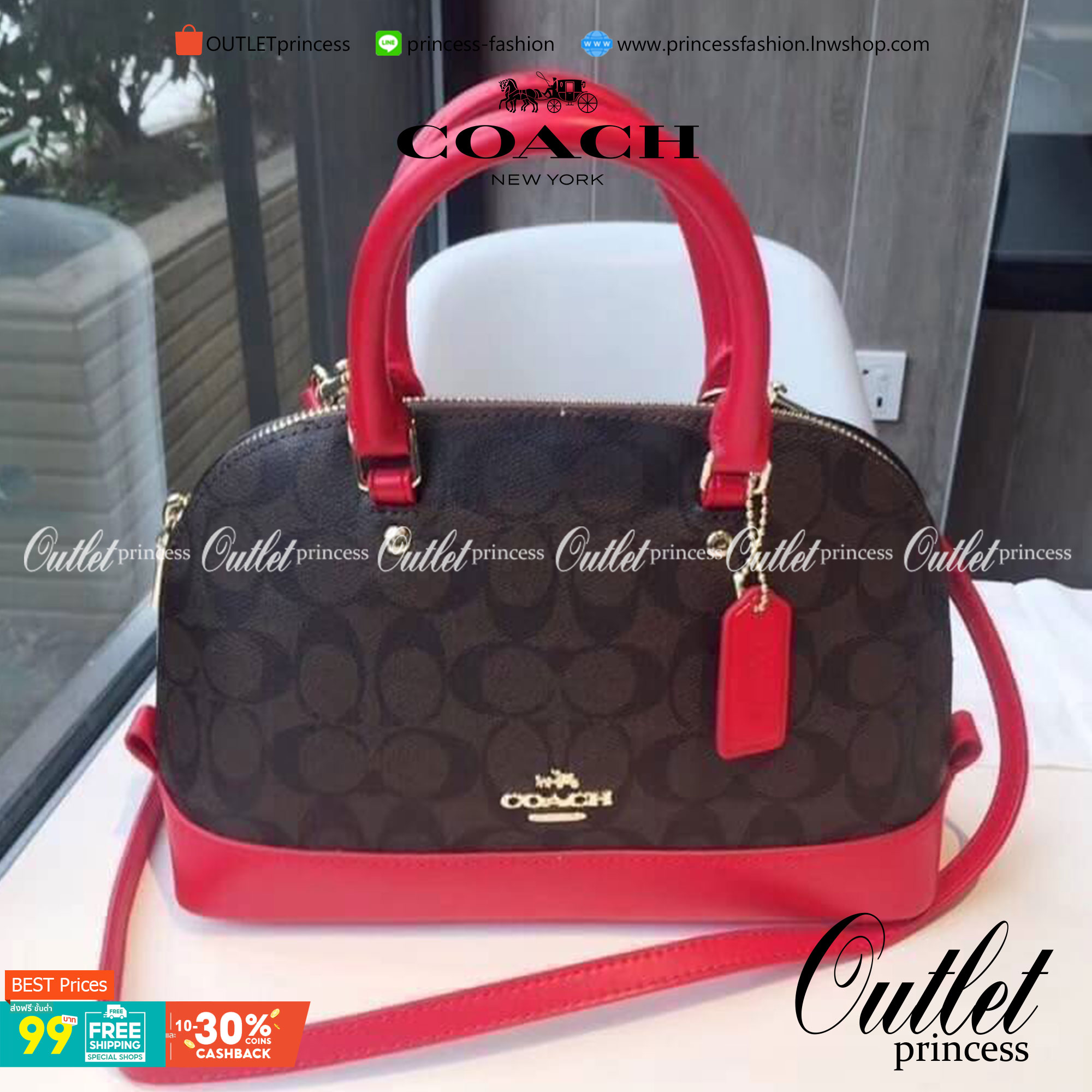 Coach Mini Sierra Signature กระเป๋าถือทรงโดม ภายในกว้างสามารถใส่กระเป๋าเงินเล็ก และมือถือได้ และยังมีช่องซิปเล็ก 1 ช่อง ด้านหลังมีกระเป๋าเล็กเก็บบัตร 1 ช่อง ใครยังไม่มีพลาดไม่ได้แล้วนะคะ