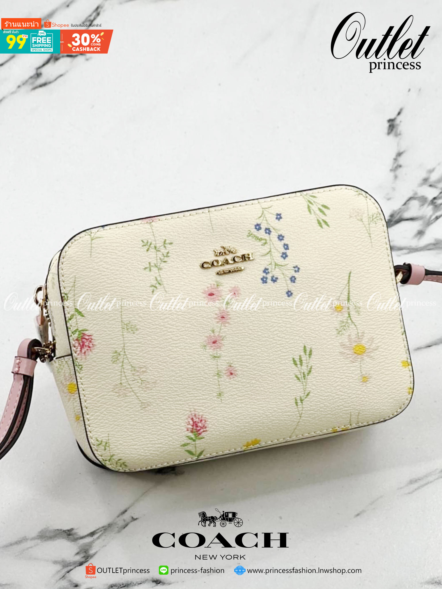 COACH Wildflower Printed GEMMA Mini Camera Bag น่ารักได้ไม่ต้องรอเช่นเคยอีกหนึ่ง!! สายหวาน สายเจ้าหญิง ไม่ควรพลาด!! กระเป๋าทรงกล่องสุดฮิต ในดีไซน์มุ้งมิ้ง มาให้จัดกันแน่นๆเลยจ้า ดอกไม้คละเต็มใบ สวยๆหวานๆ ด้านหน้ามีซิปให้เก็บของได้จุกจิก ภายในโล่งกว้างใส่ข