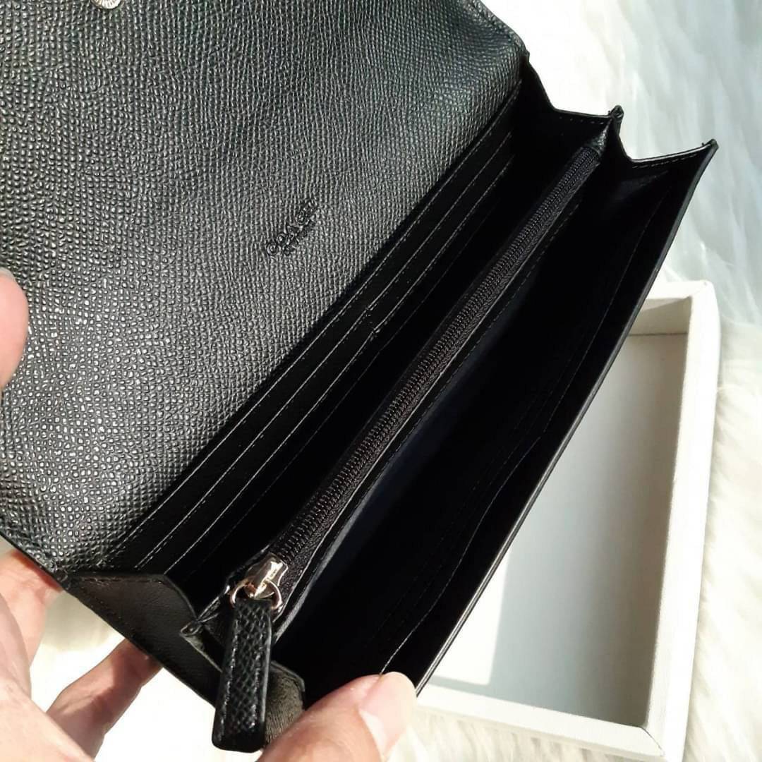 ของแท้ COACH F52601 POP SLIM ENVELOPE WALLET IN SIGNATURE กระเป๋าสตางค์รุ่นฝาพับ ดีไซน์เรียบหรู คลาสสิค ใช้งานง่ายและสะดวกมากๆ