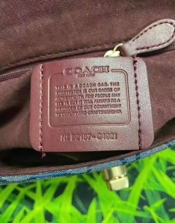 Coach Marlie Top Handle Satchel In Signature Chambray & Canvas Brown Black C1765