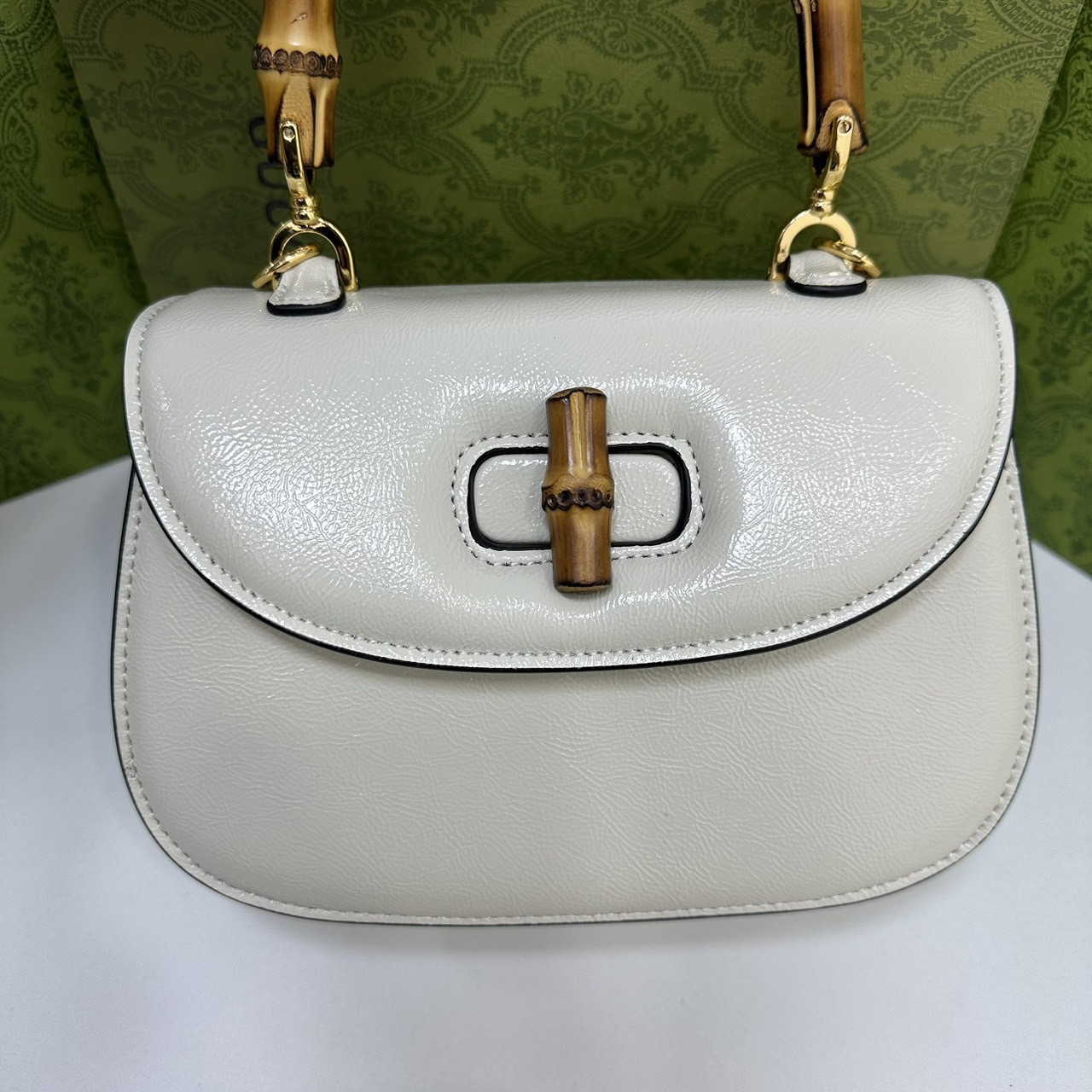 GUCCI BAMBOO 1947 TOP HANDLE BAG กระเป๋าถือ/สะพาย มือจับลายไม้ไผ่หรูหรา เกรดออริ สลับแท้ 1:1 ใช้งานต่างประเทศได้