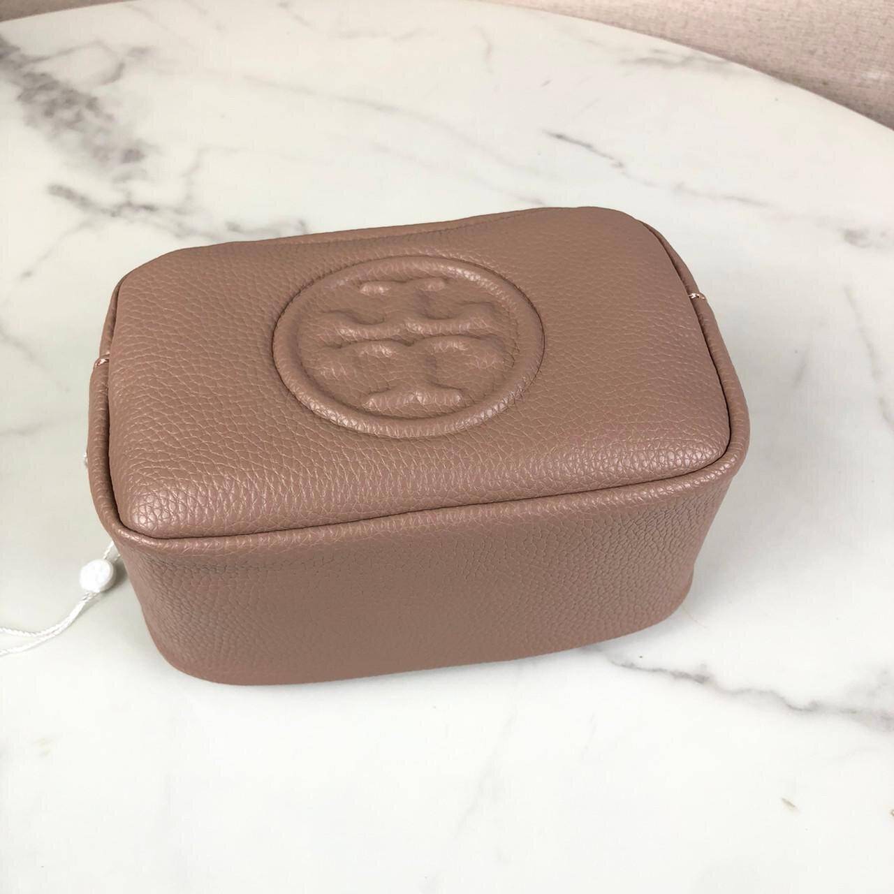 ของแท้ 💯% Tory Burch Perry Bombe Mini Leather Crossbody กระเป๋าสะพาย 2 ช่องซิป