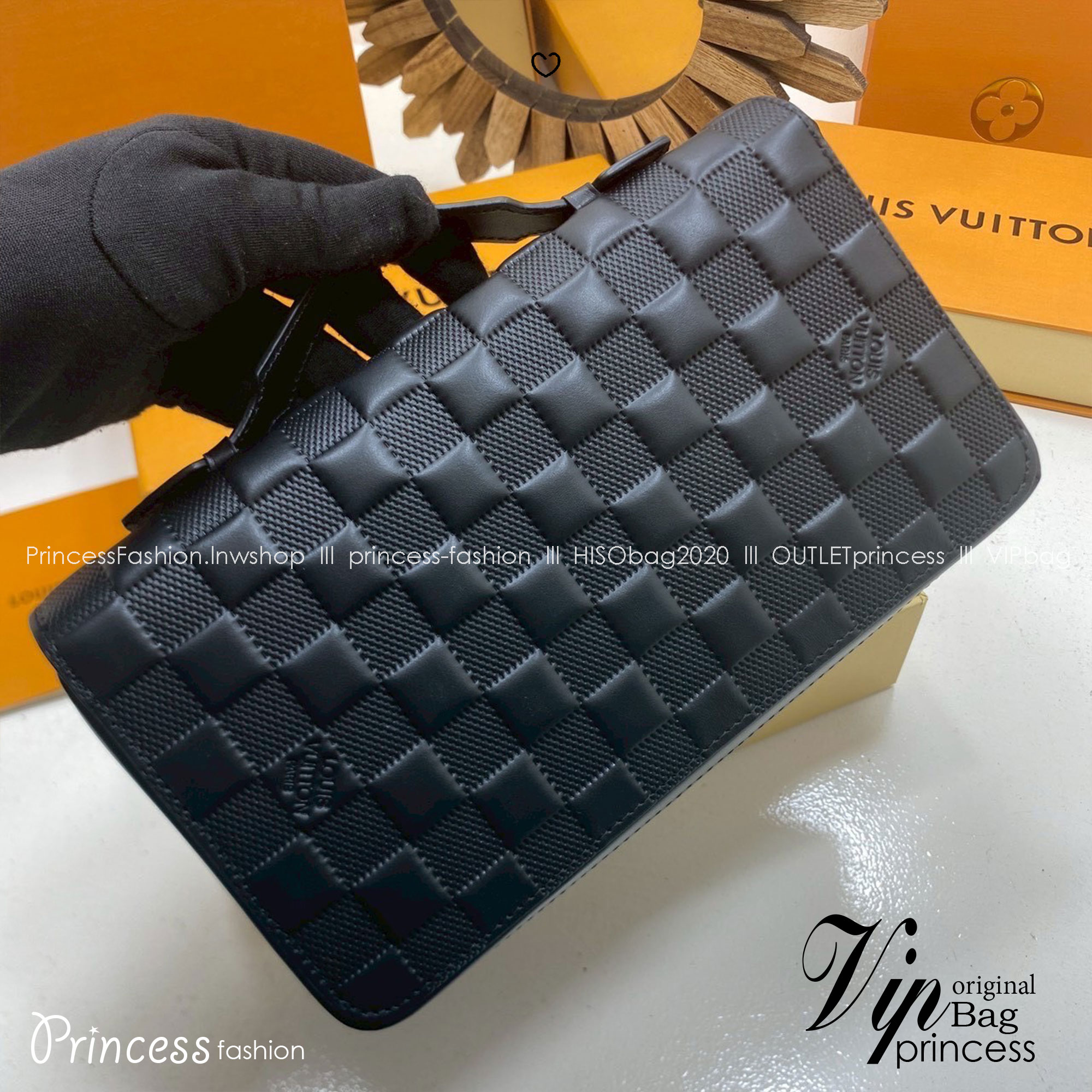 ORI หนังแท้ | LV Zippy XL Wallet Damier Infini Leather กระเป๋าสตางค์กึ่งพอชใบใหญ่ ซิปรอบพร้อมหูจับ สะดวกใช้งาน สีดำคลาสสิก งานหนังแท้ปั้มนูนสวยเด่นเป็นเเอกลักษณ์