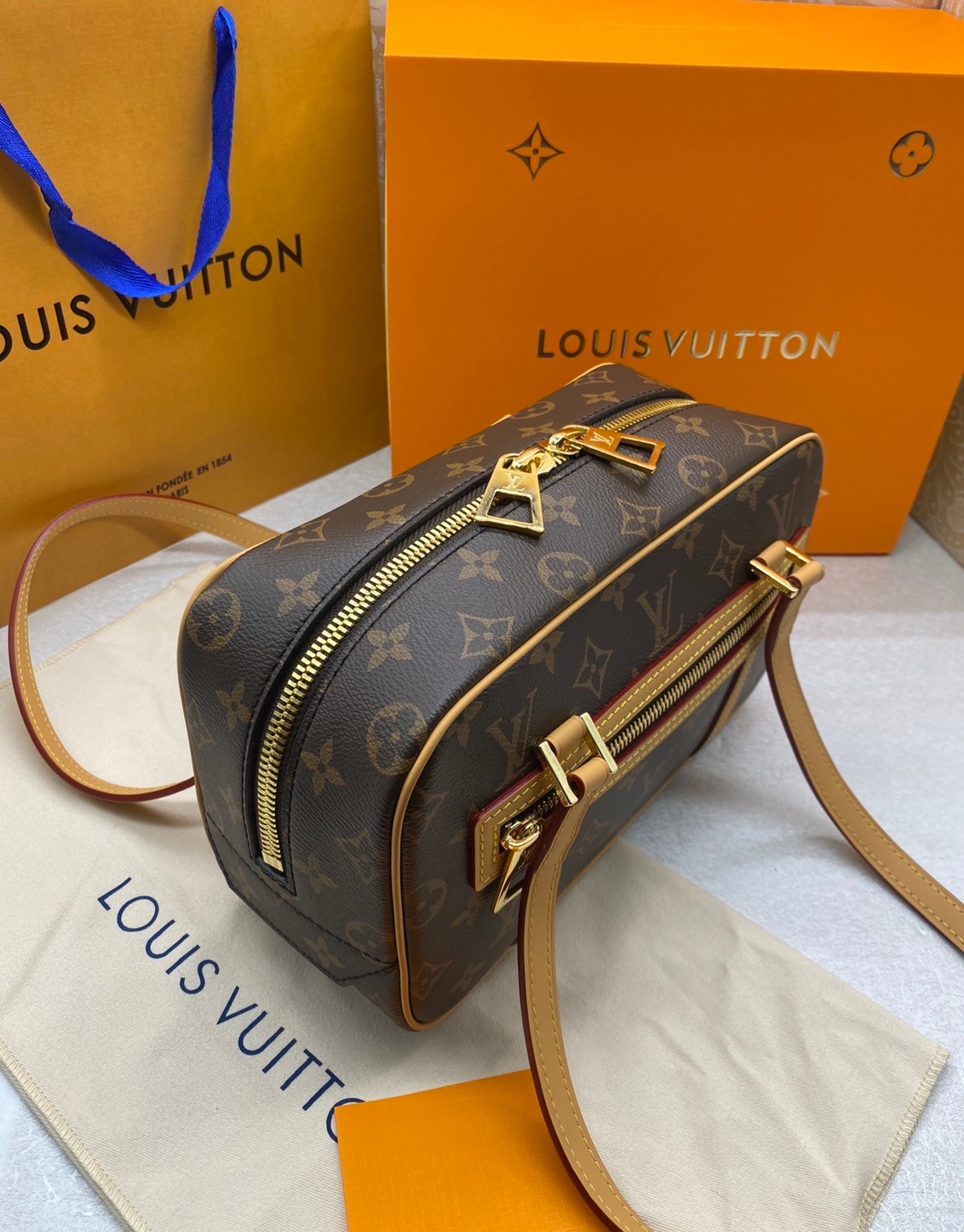 LV Cite Monogram Canvas Brown in Coated เกรดท็อปออรินอล หนังแท้ สวยงามตามรูป เกรดเทียบแท้ ใช้สลับแท้ได้ ใช้งานต่างประเทศได้