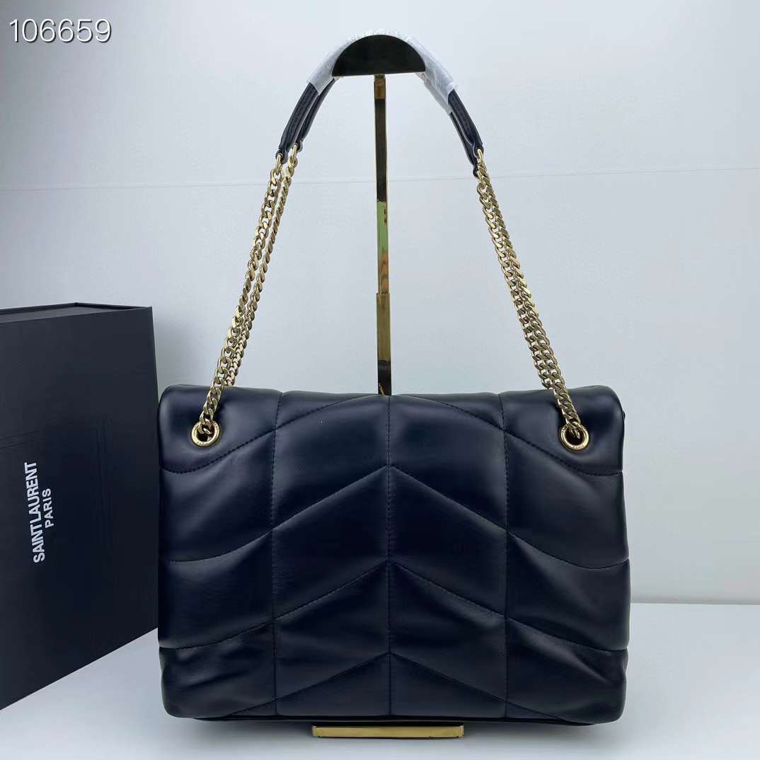 YSL YSL PUFFER SMALL IN NAPPA LEATHER 28cm กระเป๋าสะพาย เกรดหนังสวยเต็มใบ เกรดออริ 1:1 ใช้งานต่างประเทศได้