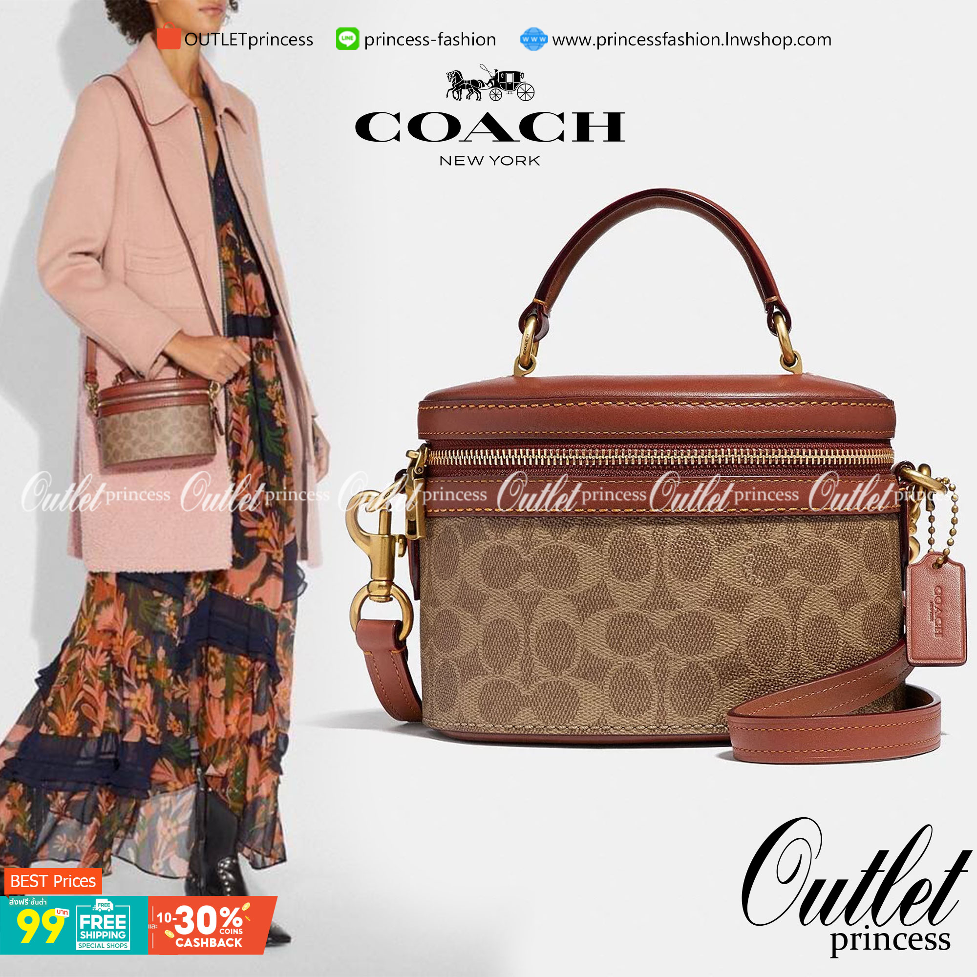 Coach Selena Trail Signature Bag กระเป๋าทรงกล่องใหม่ล่าสุด ภายในกว้าง ใส่ของได้จำนวนมาก มาพร้อมสายสะพายcrossbody ที่สามารถปรับระดับได้ ใครยังไม่มีห้ามพลาดแล้วนะคะ สามารถสะพายไปทำงาน หรือไปเที่ยวชิวๆเก๋ๆ