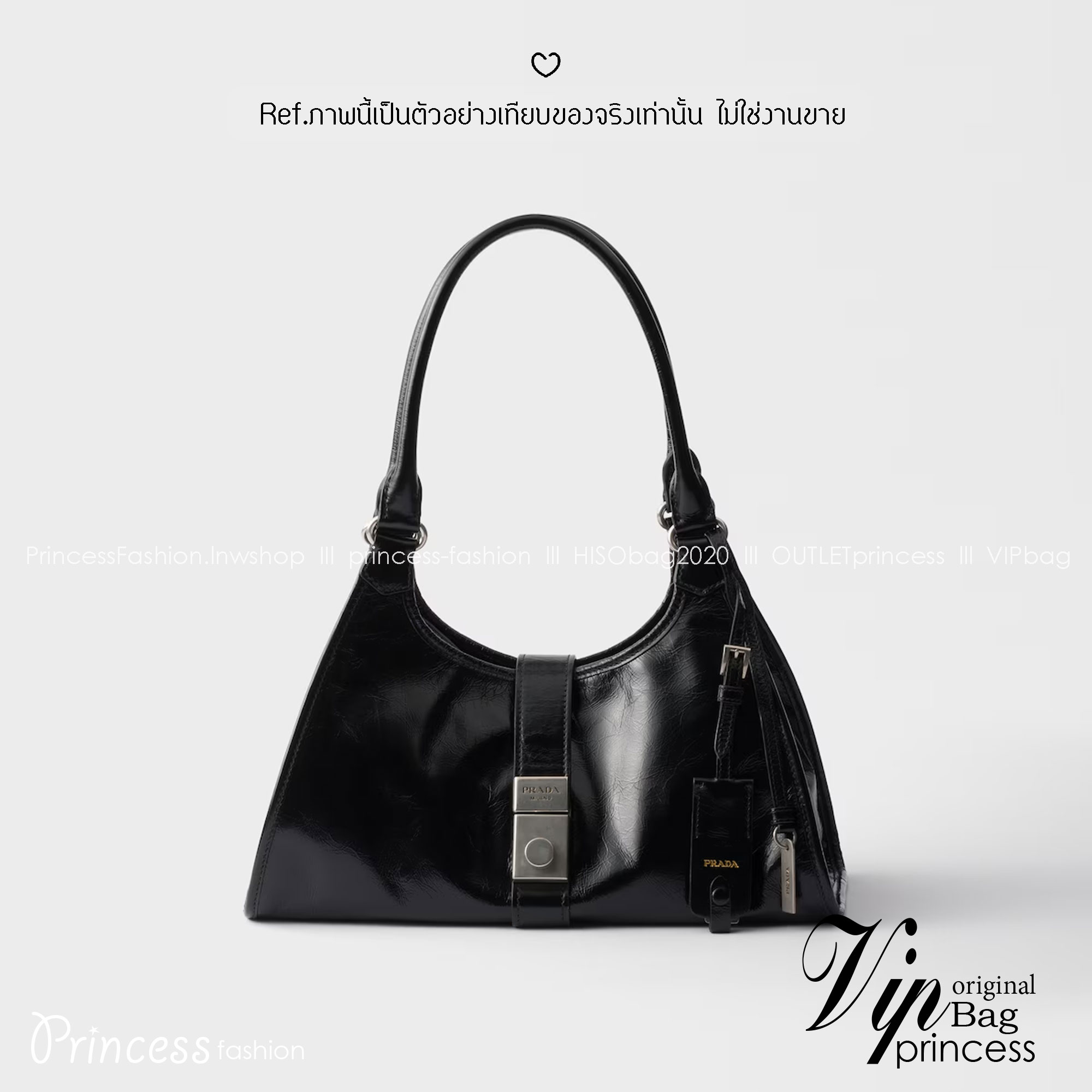 ORI หนังแท้ | Prada Medium leather tote bag 32cm กระเป๋าสะพายทรงโฮโบ คลาสสิคหนังเงาสวยหรูดูแพง ใบใหญ่กำลังดี ดีไซน์ใหม่ล่าสุด ภายในโล่งกว้าง จุของได้สบายๆ พกพาไปไหนก็สะดวก
