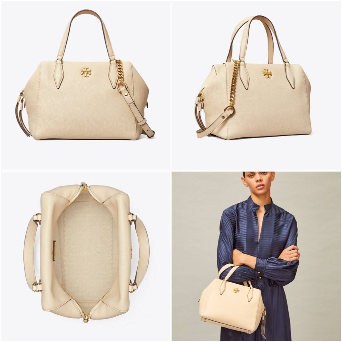 TORY BURCH KIRA PEBBLED SATCHEL BAG รุ่น 74650 กระเป๋าสะพาย Crossbody หนัง togo อะไหล่ทอง ทรงสวยสุดฮิต เป็นรูปทรงใหม่ มาแรงที่สุดในตอนนี้!! สัมผัสนุ่มมือ ตั้งอยู่ทรง ออกแบบเก๋ไก๋ สามารถปรับใช้ได้ 2 แบบ ไม่เหมือนใคร เปิดปิดด้วยซิป ภายในบุผ้าอย่างดี ช่องหลั