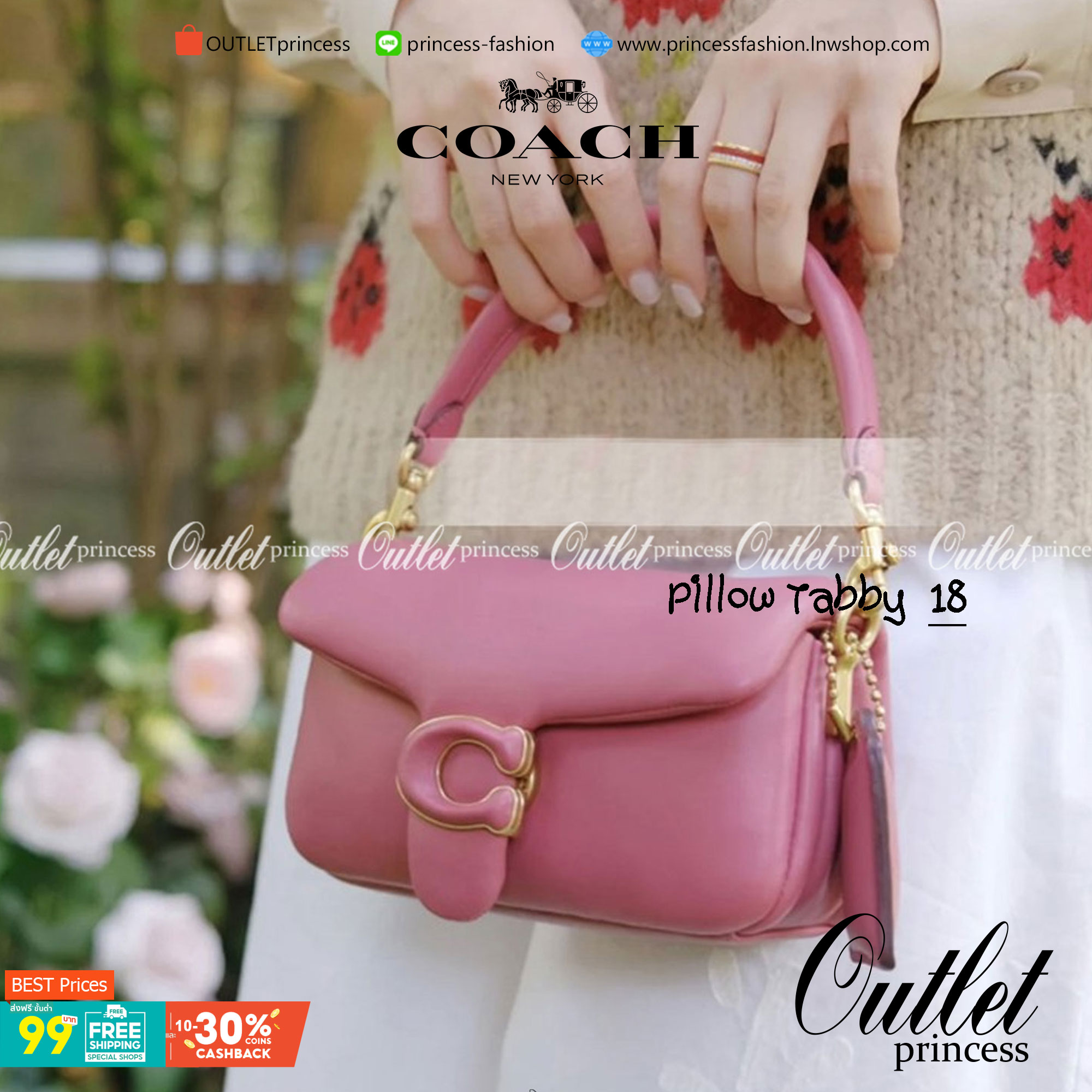 Coach Pillow Tabby Shoulder Bag 18 หนัง nappa หนานิ่ม นุ่มมากๆ รุ่นใหม่ล่าสุดค่ะ! พร้อมโลโก้รุ่นใหม่ด้วยเช่นกัน เพิ่มความหรู ดูดีเข้าไปอีกค่ะ เปิดปิดกระเป๋าแบบกระดุมแมาเหล็ก ภายในมีช่องใส่ของสองช่อง; สามารถใส่กระเป๋าเงินใบสั้นได้;พาสปอร์ตได้;มือถือได้ ค่ะ