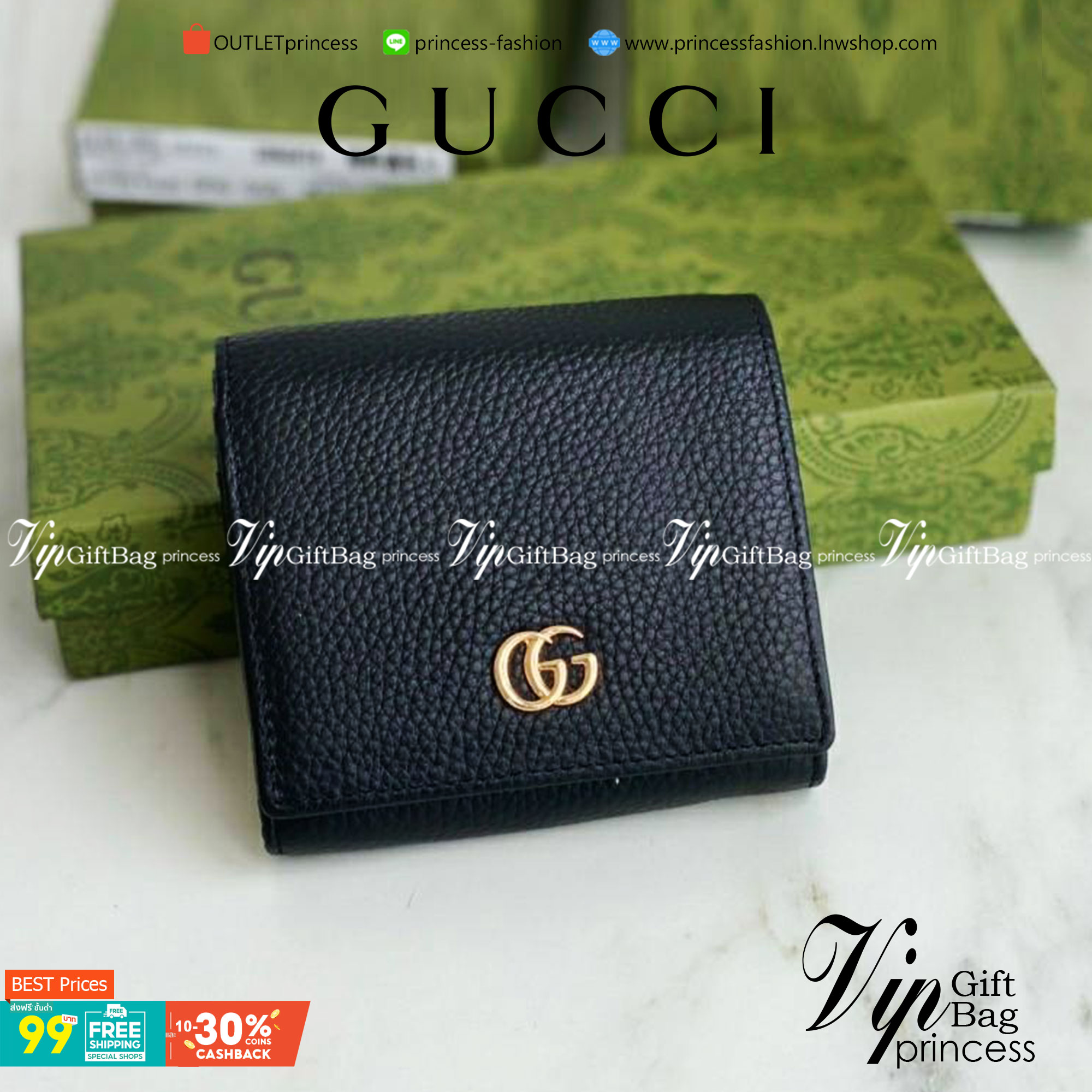 VIP 】Gucci small wallet 3 พับ มีช่องซิปใส่เหรียญ น่ารักมาก งานหนังแท้ รุ่นพิเศษครบเซ็ท ราคาคุ้มที่สุด ต้อนรับปีแห่งความปัง!! เอ็กซ์คลูซีฟมาก!!