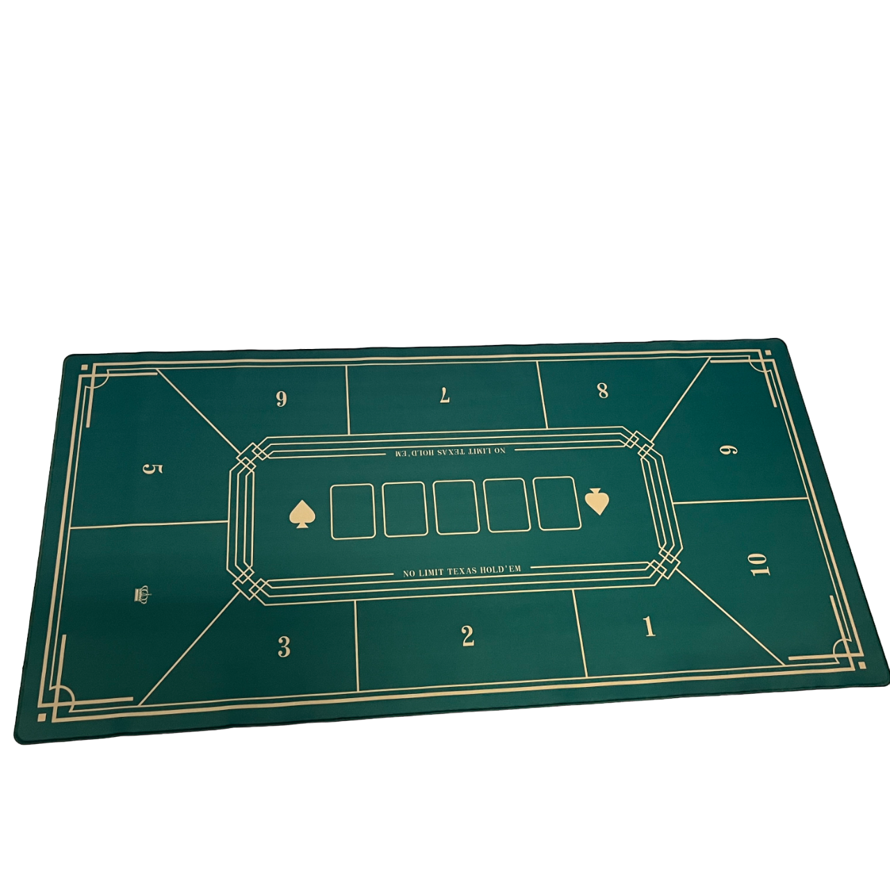 ผ้าปูโป๊กเกอร์ (Poker Mat)สีน้ำเขียวขนาด 60x120cm. สำหรับเล่นได้สูงสุด 10 คน