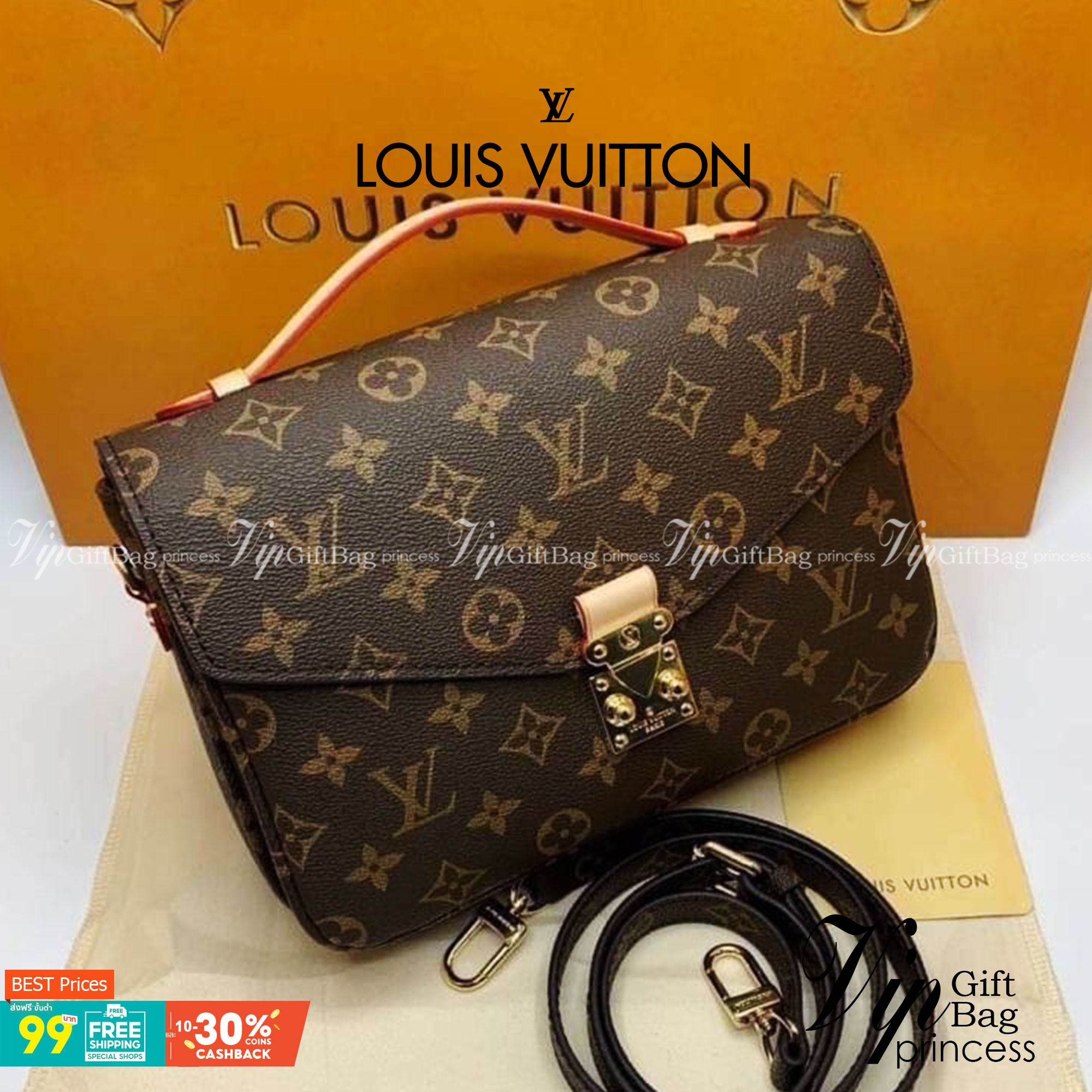 หนังแท้ LOUIS VUITTON POCHETTE MÉTIS พร้อมส่งที่ไทย 2Colors MONOGRAM REVERSE