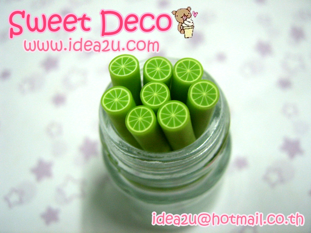 Fimo Canes:มะนาว(เลือบแบบและขนาดด้านใน)