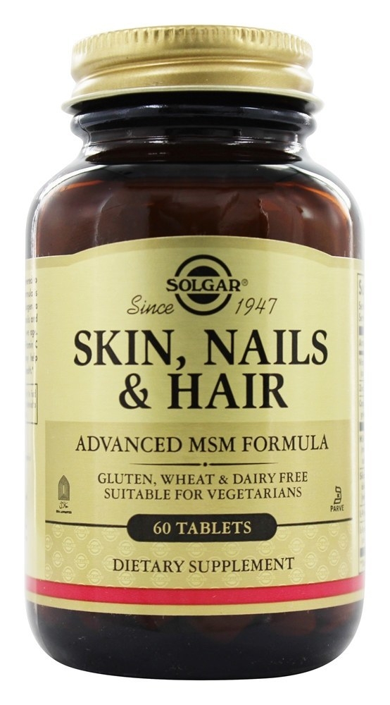 ส่งฟรีลงทะเบียนมีพร้อมส่งค่ะ Solgar Skin Nails & Hair Advanced MSM Formula 60 Tablets