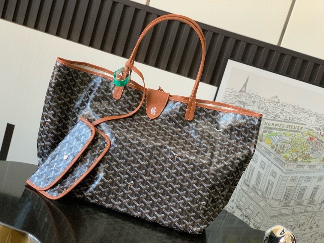GOYARD GM TOTE BAG กระเป๋าทรงโท้ทใบใหญ่ หนังแท้สวยเป๊ะ เกรดท็อปออริ สลับแท้ 1:1 เกรดดีสุด ใช้ต่างประเทศได้ ผ่านทุก ตม.