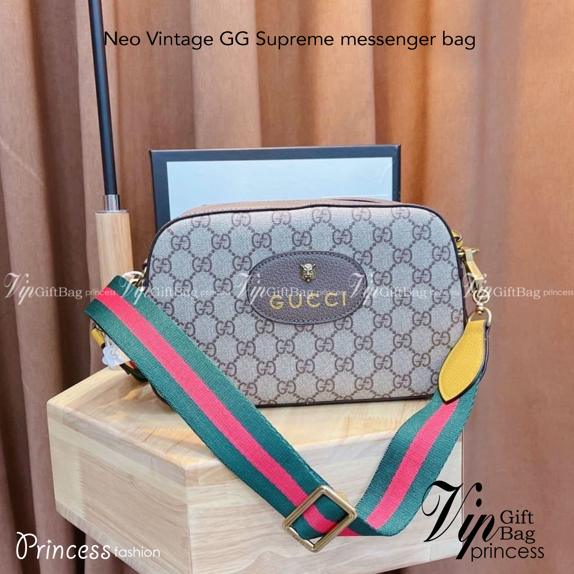 GUCCI Neo Vintage GG Supreme messenger bag กระเป๋าสะพายรุ่น unisex ใช้ได้ทั้งชายหญิง วัสดุแคนวาสอย่างดี จุของได้เยอะ ใช้เป็น every ได้เลย