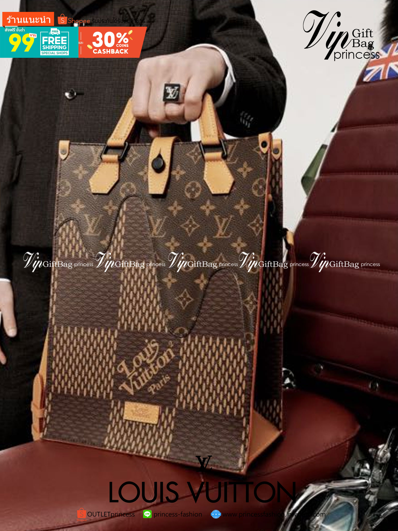 หนังแท้ LOUIS VUITTON MINI TOTE / LV MINI TOTE กระเป๋าทรงโท้ท โดดเด่นด้วยรายละเอียดของคลื่นใน Monogram เหมาะอย่างยิ่งสำหรับสิ่งของจำเป็น เช่น iPad โทรศัพท์ และสมุดโน้ต มีหูหิ้วแบบถอดได้สำหรับสะพายไหล่ ภาพสินค้าถ่ายจากงานขายจริง ใช้งานต่างประเทศได้