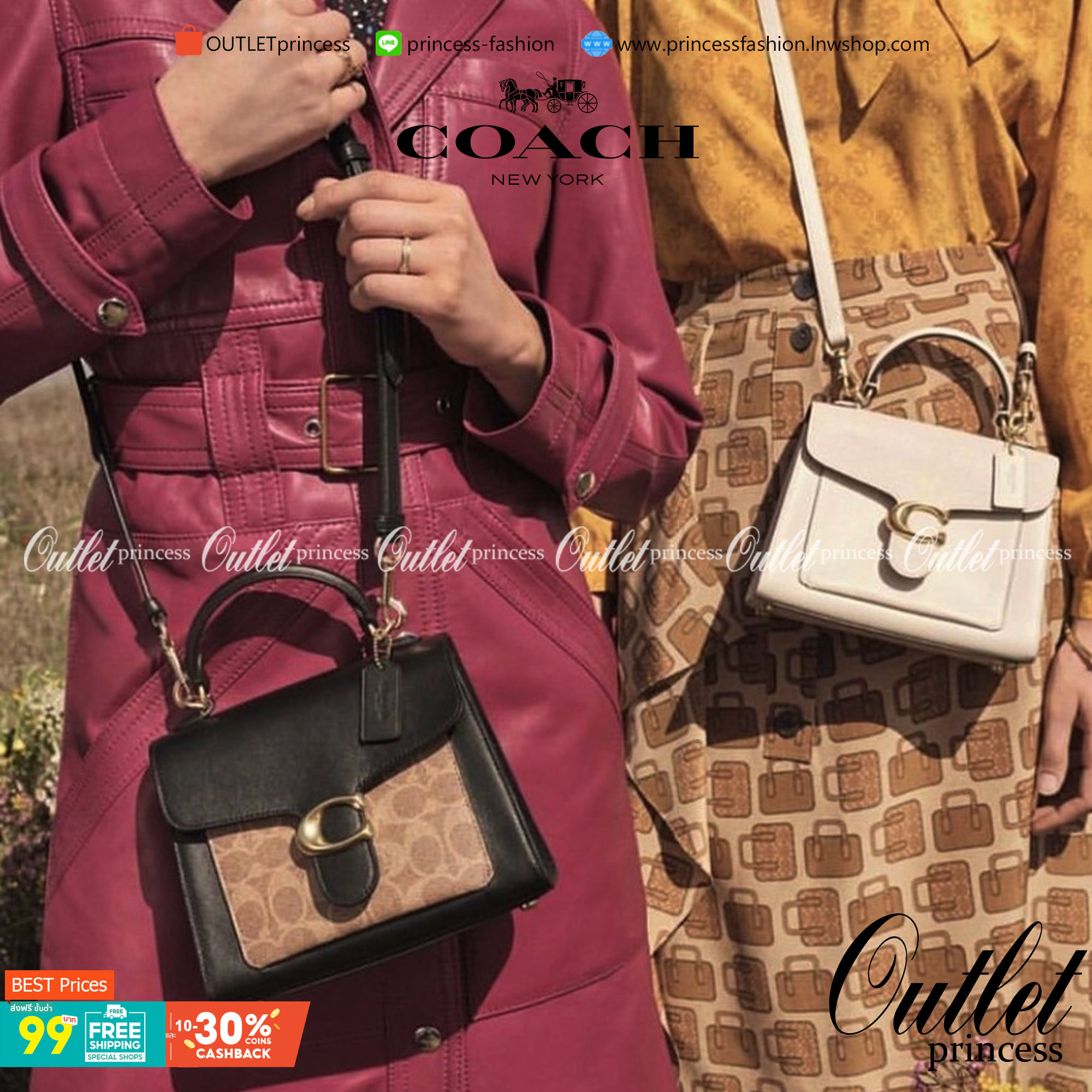 OUTLET 】COACH TABBY TOP HANDLE 20 LEATHER BAG หรูหรามากๆค่ะ สินค้าแนะนำ!! กระเป๋าถือ//สะพายข้างได้ วัสดุหนังแท้อย่างดี หนึ่งใบทำหนัง2แบบได้อย่างลงตัว สวยงาม มีอะไหล่ตัวC ใหญ่ด้านหน้าโดดเด่นหรูมากๆค่ะ 🔺เปิดปิดแบบกดล็อค ภายในมี2ช่องสำหรับใส่ของ สามา