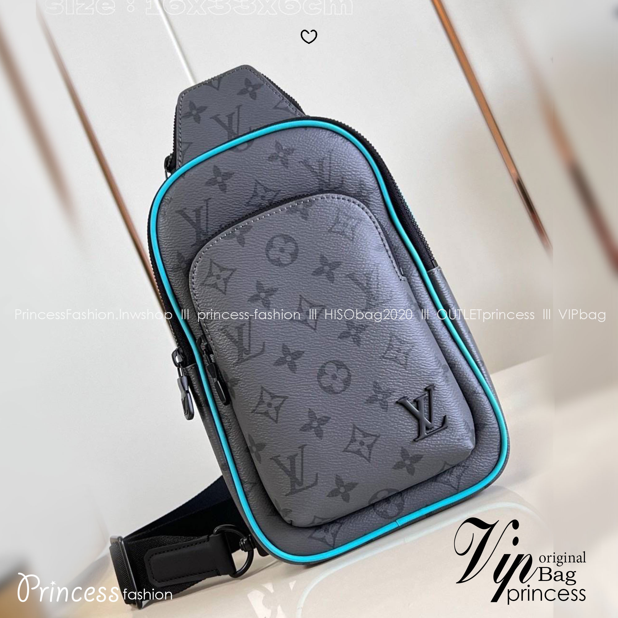 สลับแท้ LV Avenue Slingbag PM Turquoise กระเป๋าสะพาย/คาดอก Slingbag หนังแท้ แคนวาสแท้ เกรดสลับแท้ดีสุด สง่างามเหนือกาลเวลา มีไว้ไม่มีเอาท์ ท่านชายควรมีมากค่ะ