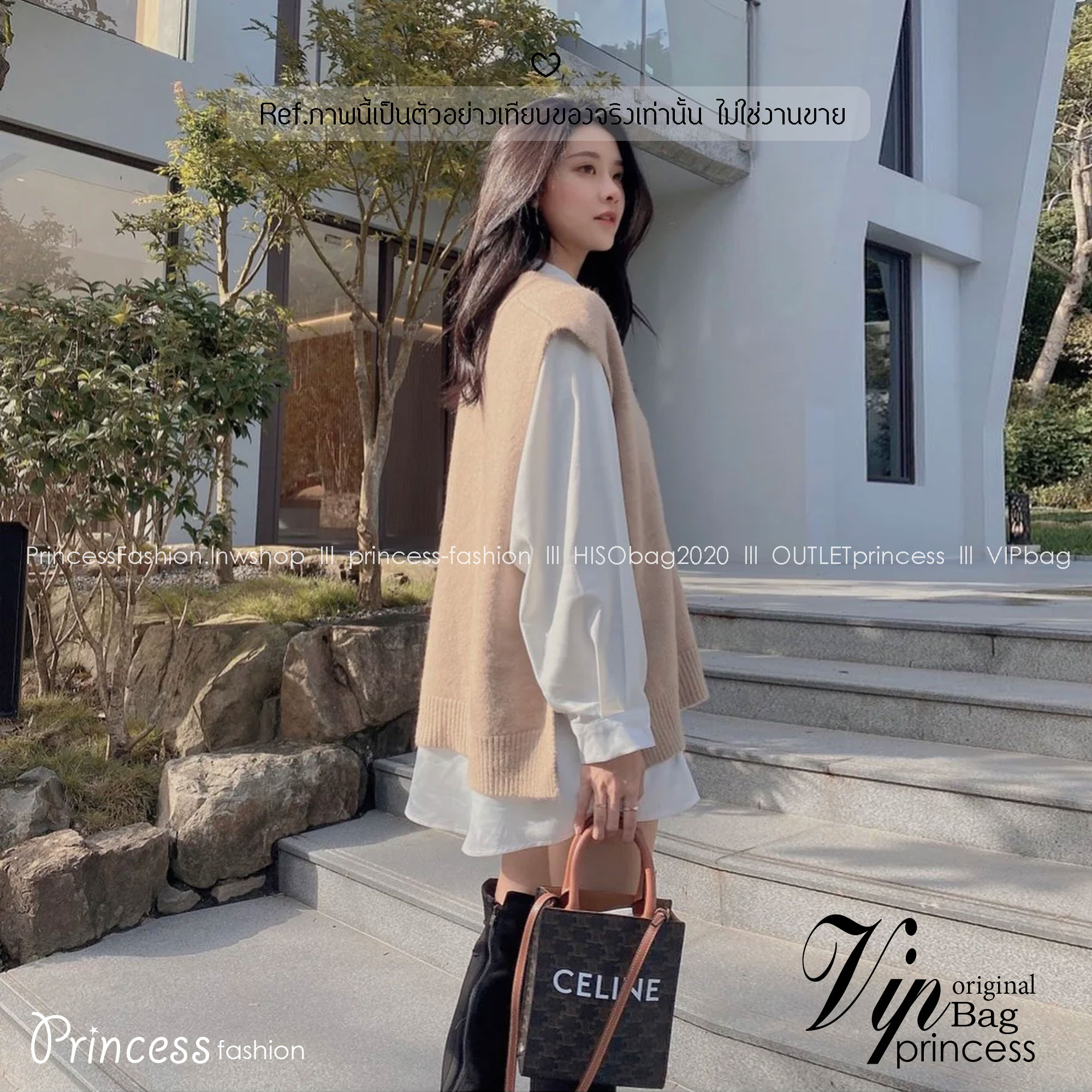 CELINE Vertical Cabas bag in Triomphe canvas ใหม่พร้อมเสิร์ฟ กับกระเป๋าสะพายทรงโท้ท ไซส์มินิ ขนาดกำลังสวยพอดี สะดวกพกพา โดดเด่นด้วยโลโก้เพิ่มดีเทลความแพงไปอีก