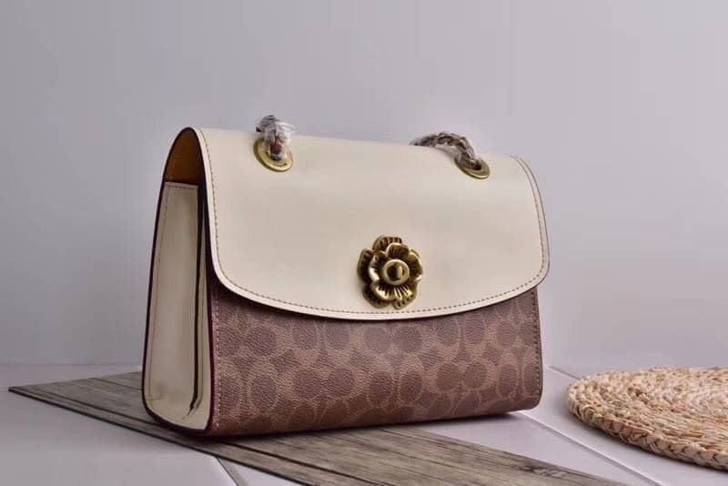 Coach Parker In Signature Canvas With Tea Rose