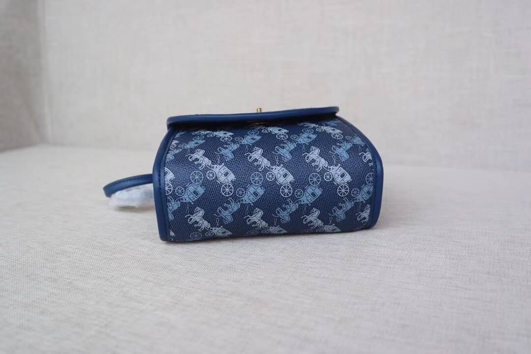 COACH Turnlock Top Handle With Horse And Carriage Print COACH Lady กระเป๋าสะพาย FM1981-144