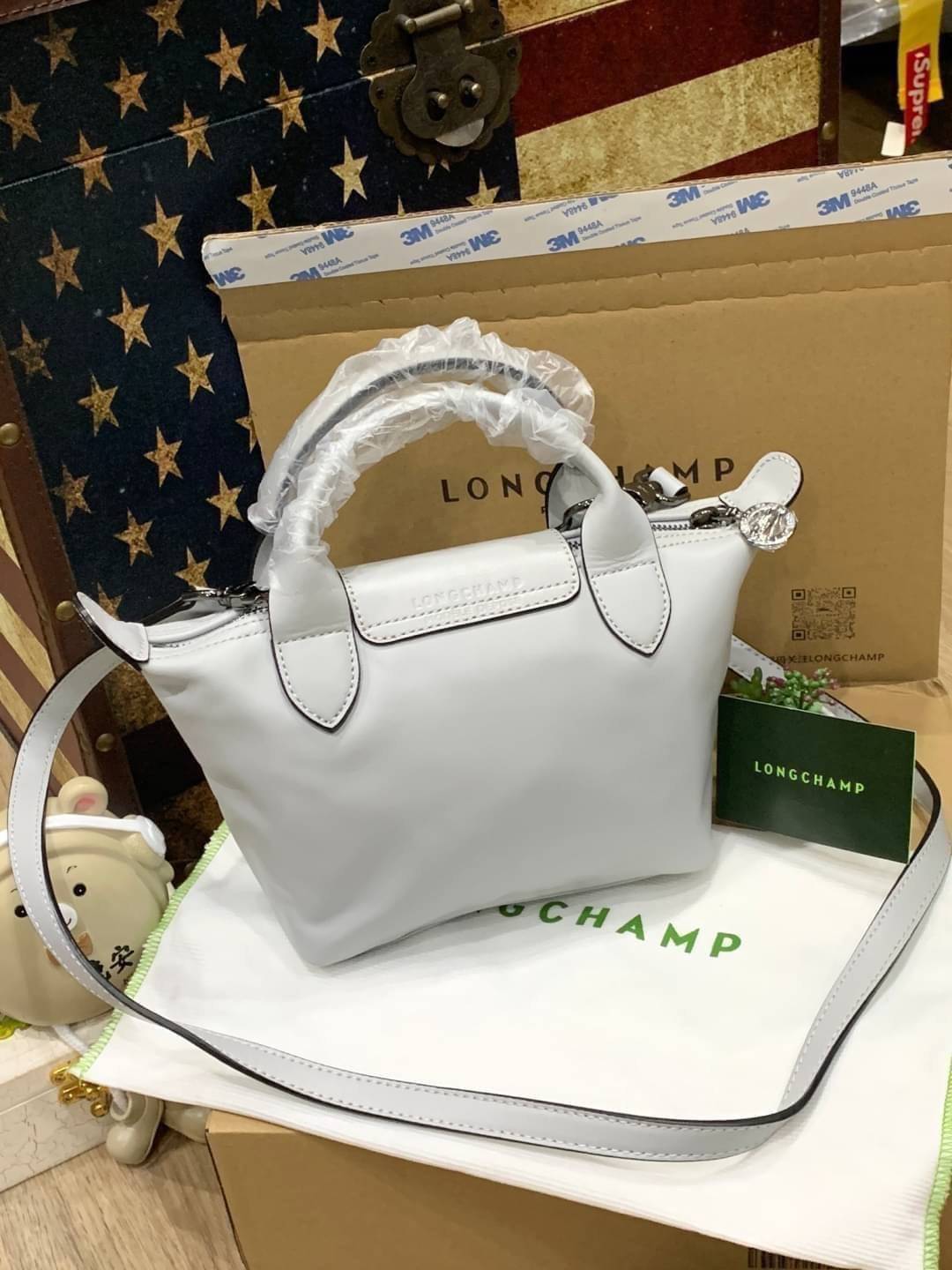 ของแท้ 100% Longchamp LE PLIAGE CUIR TOP HANDLE BAG Color: Black,Orange,Sienna, Navy,Nordic,Grey,Lichen