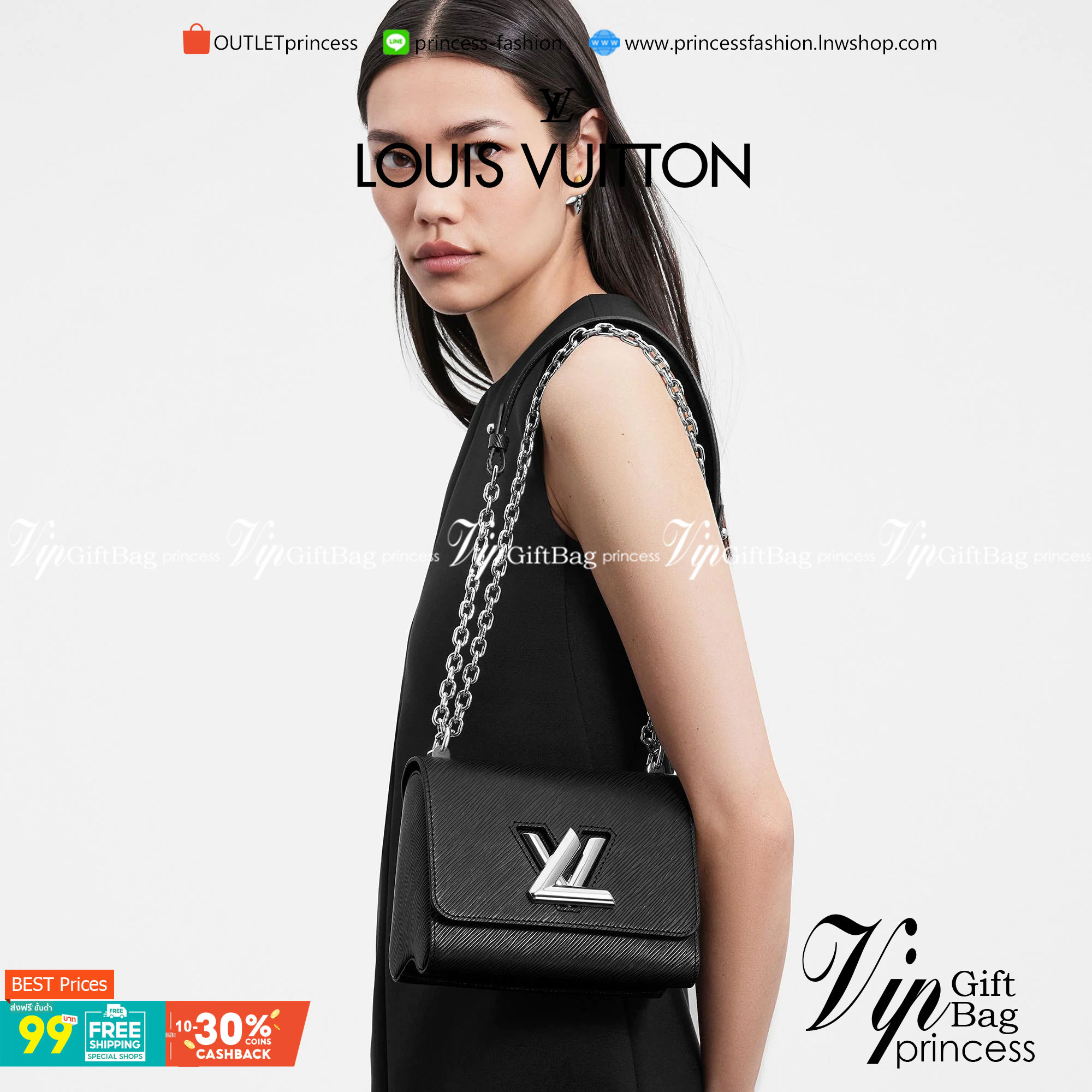 VIP 】หนังแท้ LOUIS VUITTON Epi Twist Shoulder Bag MM 4 สี พร้อมส่งที่ไทย