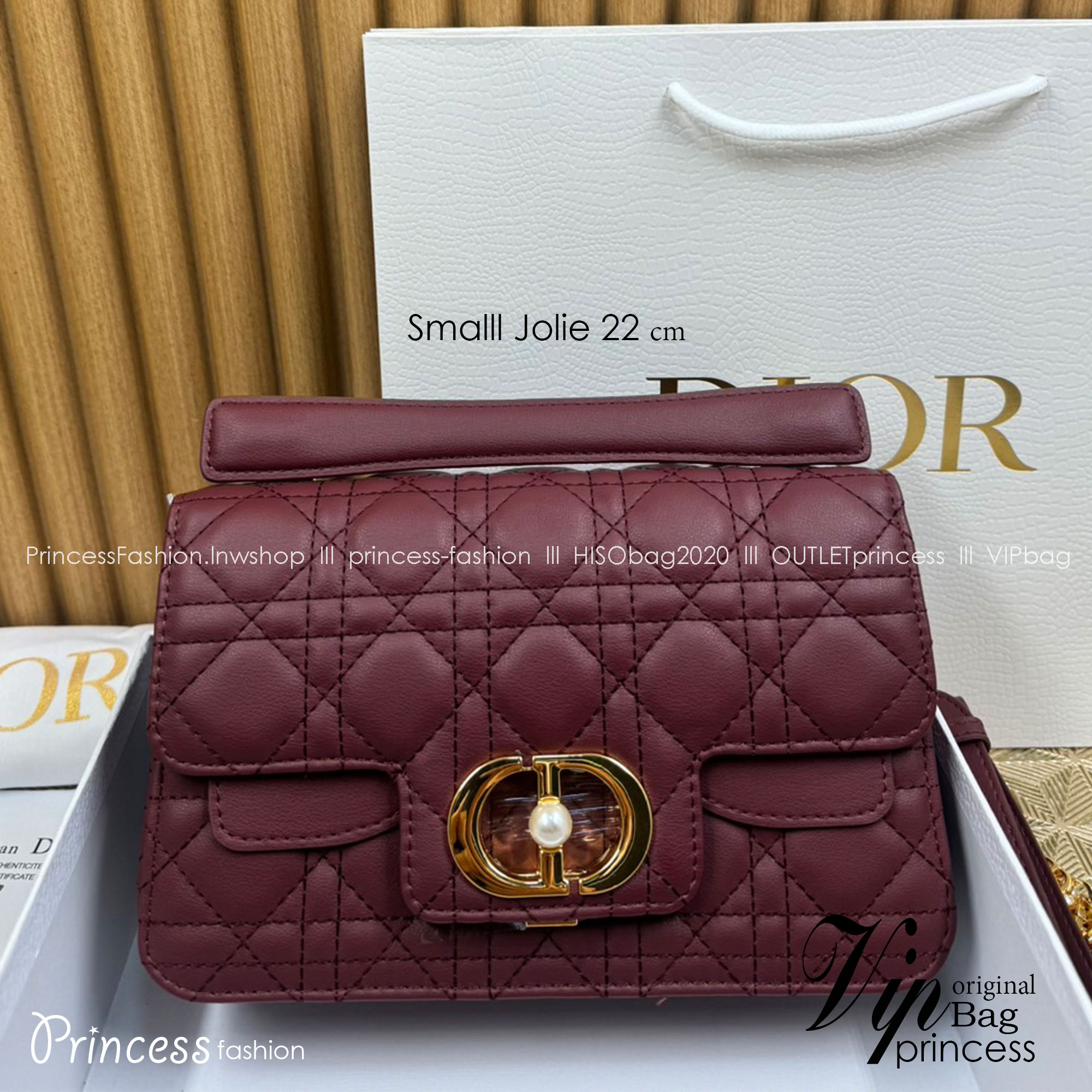 พร้อมส่ง 6 สี Small Dior Jolie Top Handle Bag 22cm กระเป๋าสะพาย เกรดออริ สลับแท้ 1:1 ใช้ต่างประเทศได้
