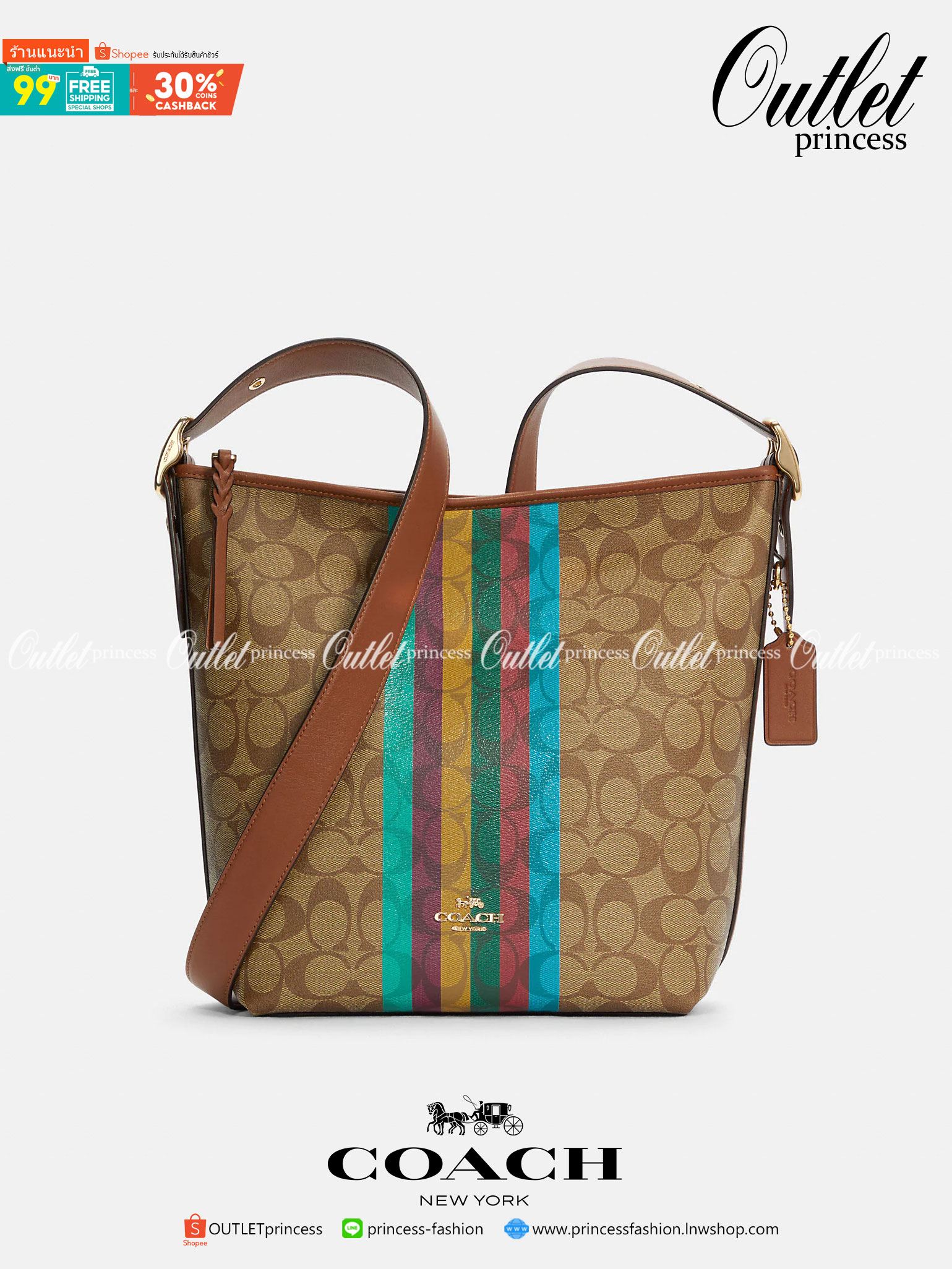COACH C5641 VAL DUFFLE IN SIGNATURE CANVAS WITH STRIPE ใหม่ล่าสุด กระเป๋าทรงดัฟเฟิล คอลเลคชั่นยอดฮิต สวยโดดเด่น ทรงกระเป๋าไม่ซ้ำใคร แถมยังใส่ของได้จุใจไปอีก วัสดุหนังแคนวาสคุณภาพดี สลับหนังแท้ ด้านหลังมีช่องซิป กระเป๋ามีช่องซิปหลัก ภายในโล่งกว้าง สายสะพาย