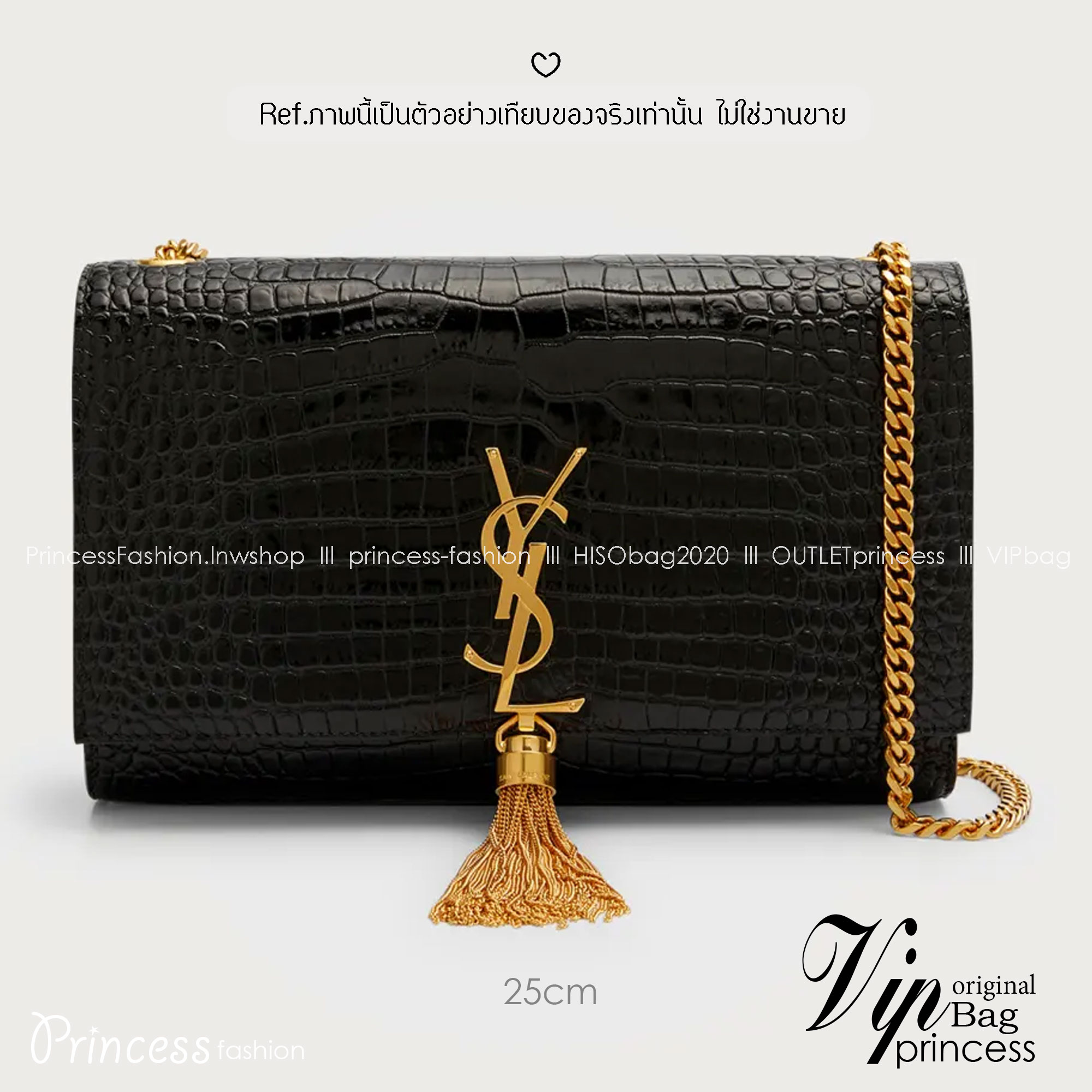 ORI หนังแท้ | 24cm Ysl Kate Croc Tassel Bag / YSL Woc Bag กระเป๋าสะพายทรง woc เรียบหรูดูแพงที่แท้จริง งานหนังลายจรเข้เต็มใบโดดเด่นด้วยโลโก้แบรนด์สุดหรู พร้อมพู่ห้อย รุ่นฮิตลอดกาลดูดีมีระดับ