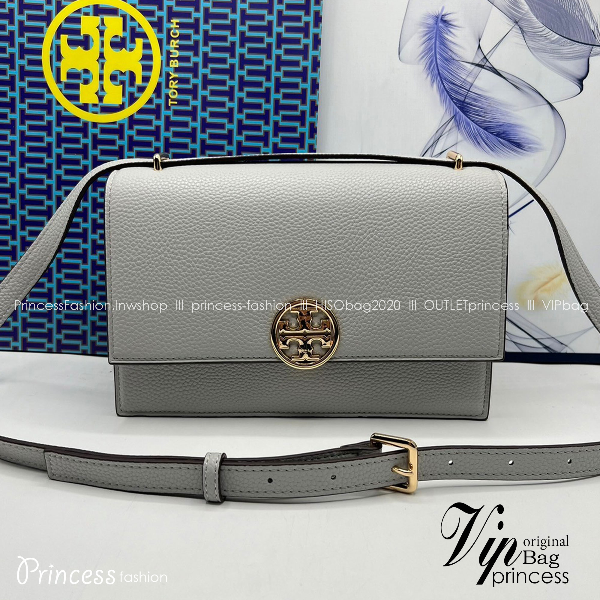 TORY BURCH MILLER LEATHER SHOULDER BAG กระเป๋าสะพายสวยหรู ผู้ดีทุกสี สายถอดได้ ถือเป็นคลัชได้ เกรดออริ สลับแท้ 1:1 ใช้งานต่างประเทศได้
