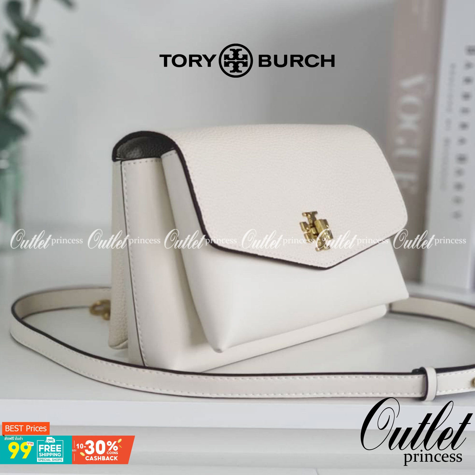 TORY BURCH CROSSBODY BAG กระเป๋าสะพายข้าง **หนังสวยมาก อะไหล่ทองวินเทจ ด้านหน้าประดับโลโก้แบรนด์ เปิดปิดด้วยตัวล็อคหมุน ภายในโล่งกว้างบุผ้าปั้มแบรนด์ มีช่องใส่ของ 3 ช่องใหญ่ พร้อมช่องซิปและที่เก็บบัตร มาพร้อมสายยาวถอด-ปรับระดับได้ ขนาดกำลังดี รีบคว้าด่วนค