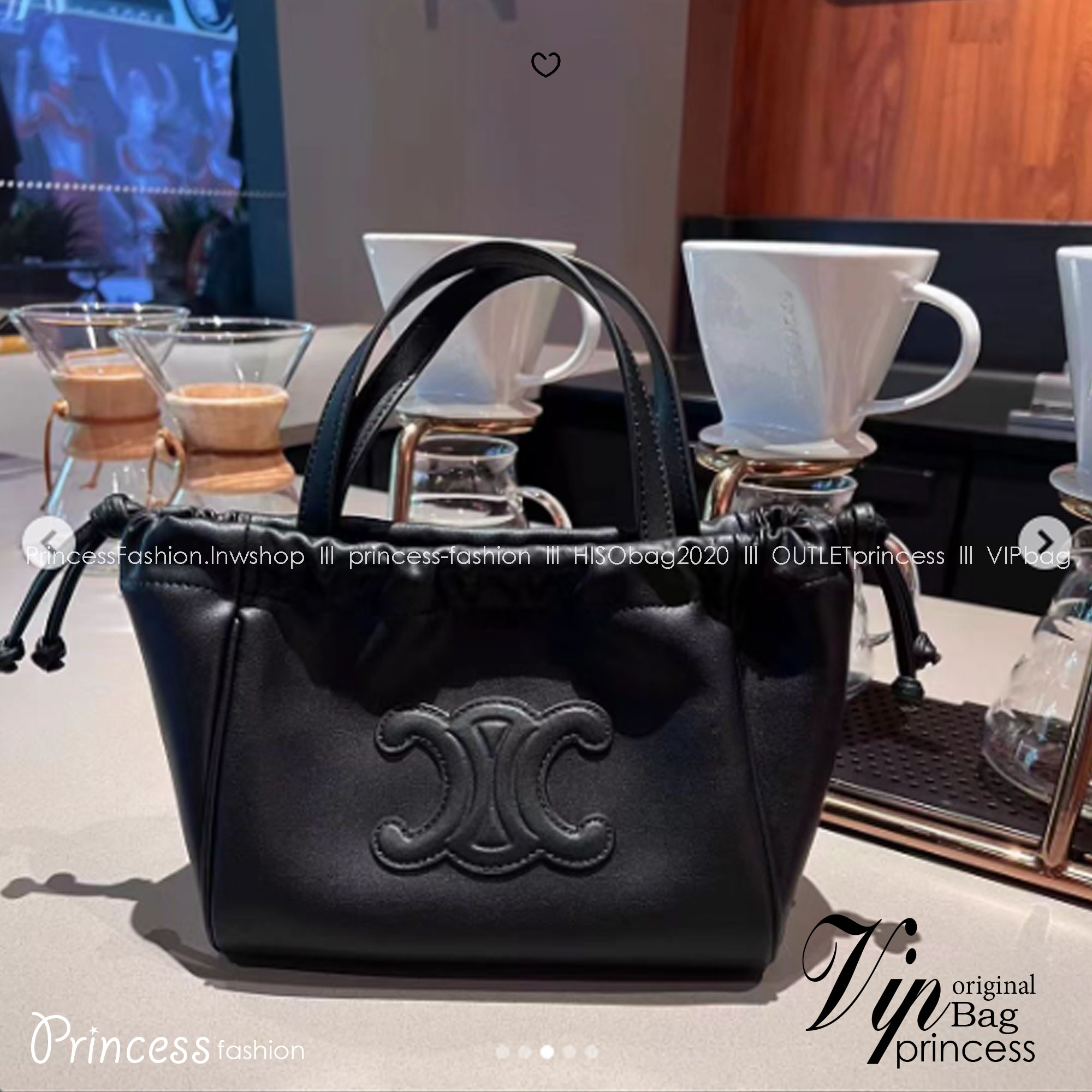 CELINE Small Cabas Drawstring Cuir Triomphe / CELINE TOTE BAG กระเป๋าทรงโท้ทน่ารักน่าใช้ ตัวกระเป๋าหนังนุ่มมาก ปากกระเป๋าเป็นหูรูดดึงปรับทรงได้สองแบบสองสไตล์