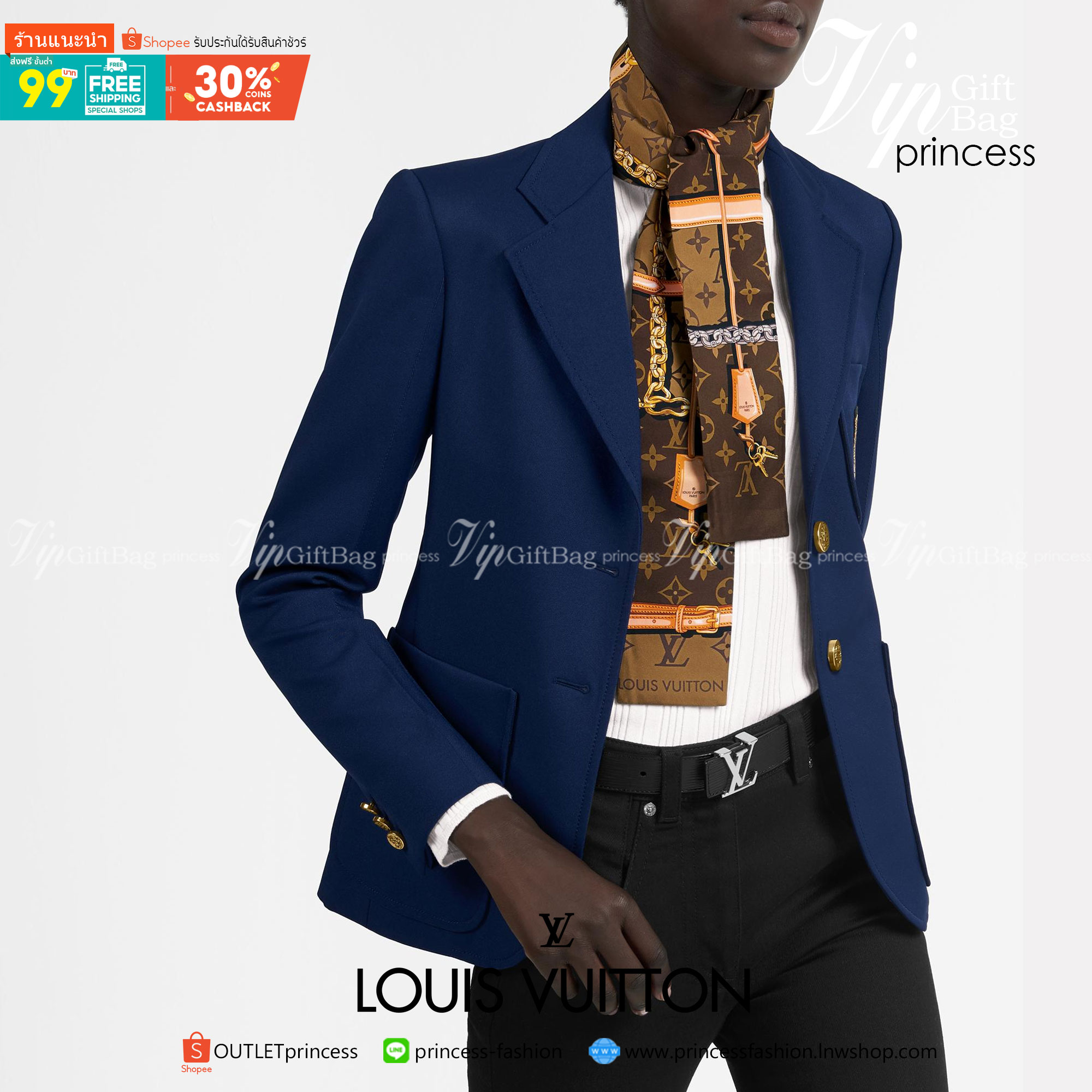 พรีเมี่ยมกิ๊ฟแท้ 100% 】พร้อมส่งที่ไทยที่นี่ที่เดียว CHANEL & LOUIS VUITTON TWILLY SCARF SILK ใช้งานได้อเนกประสงค์ หลากหลายตามไอเดีย