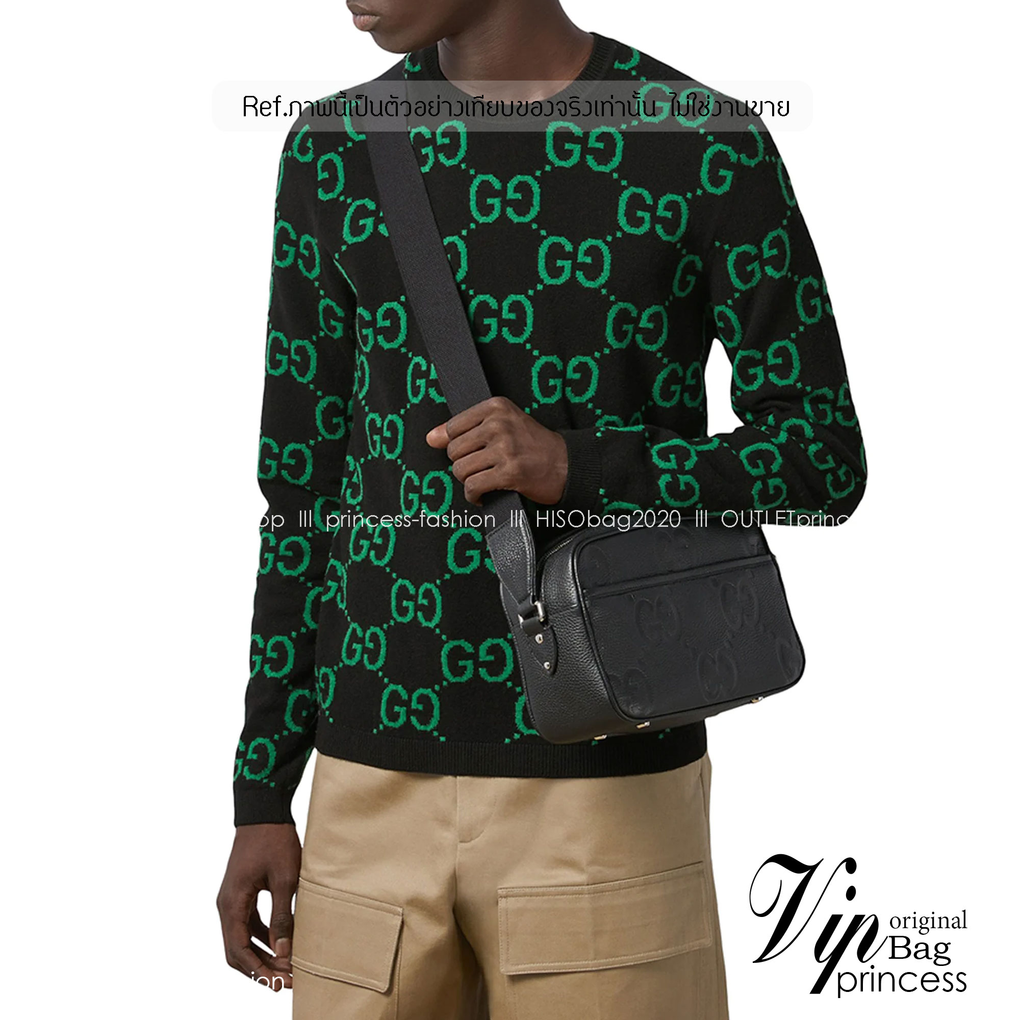 GUCCI JUMBO GG MEDIUM MESSENGER BAG Black jumbo GG leather กระเป๋าทรงแมสเซ็นเจอร์สีดำคลาสสิค เกรดออริ ท็อป สลับแท้ 1:1 เกรดดีสุด ใช้งานต่างประเทศได้