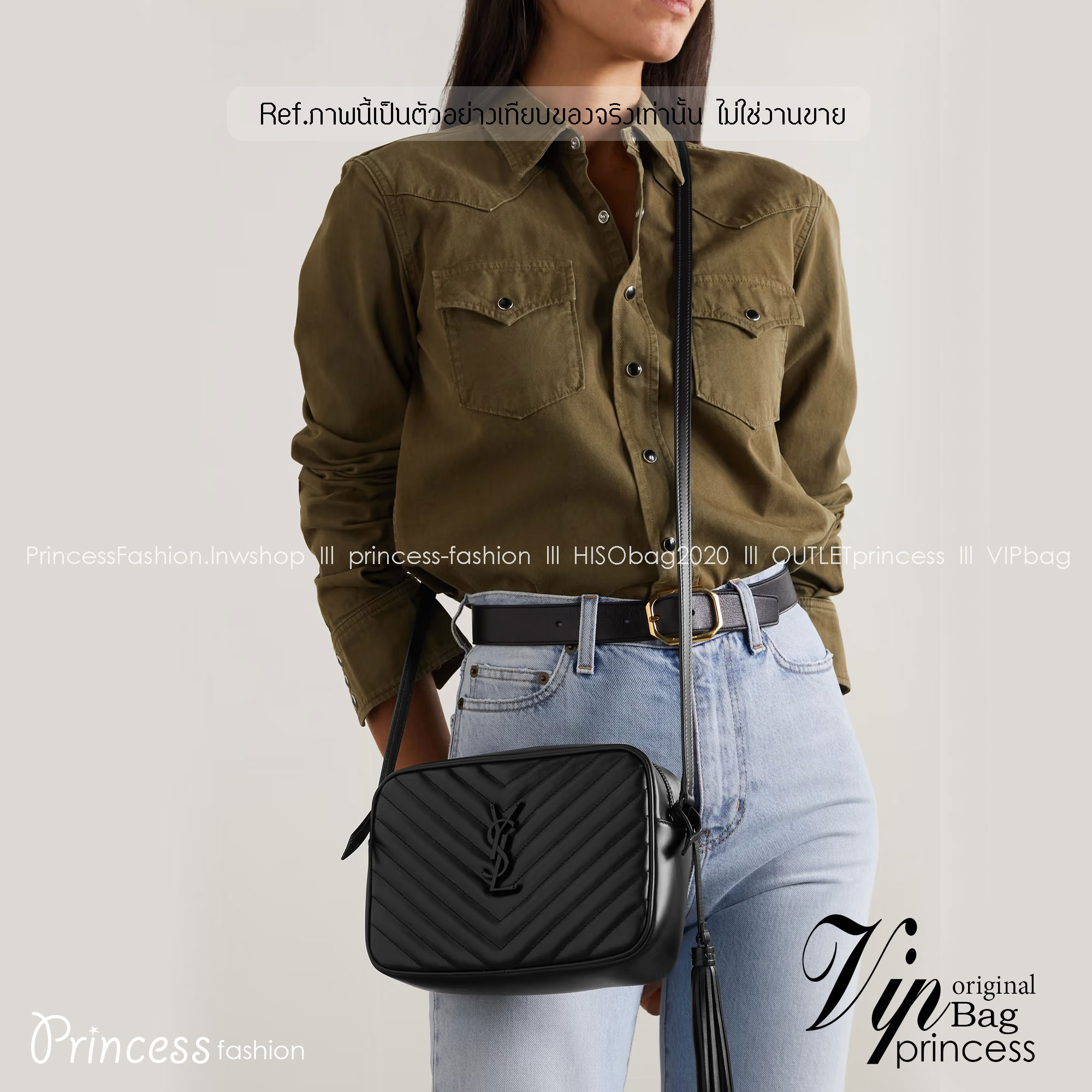 YSL LOU CAMERA BAG IN QUILTED LEATHER 23 cm กระเป๋าสะพาย เกรดหนังสวยเต็มใบ เกรดออริ 1:1 ใช้งานต่างประเทศได้