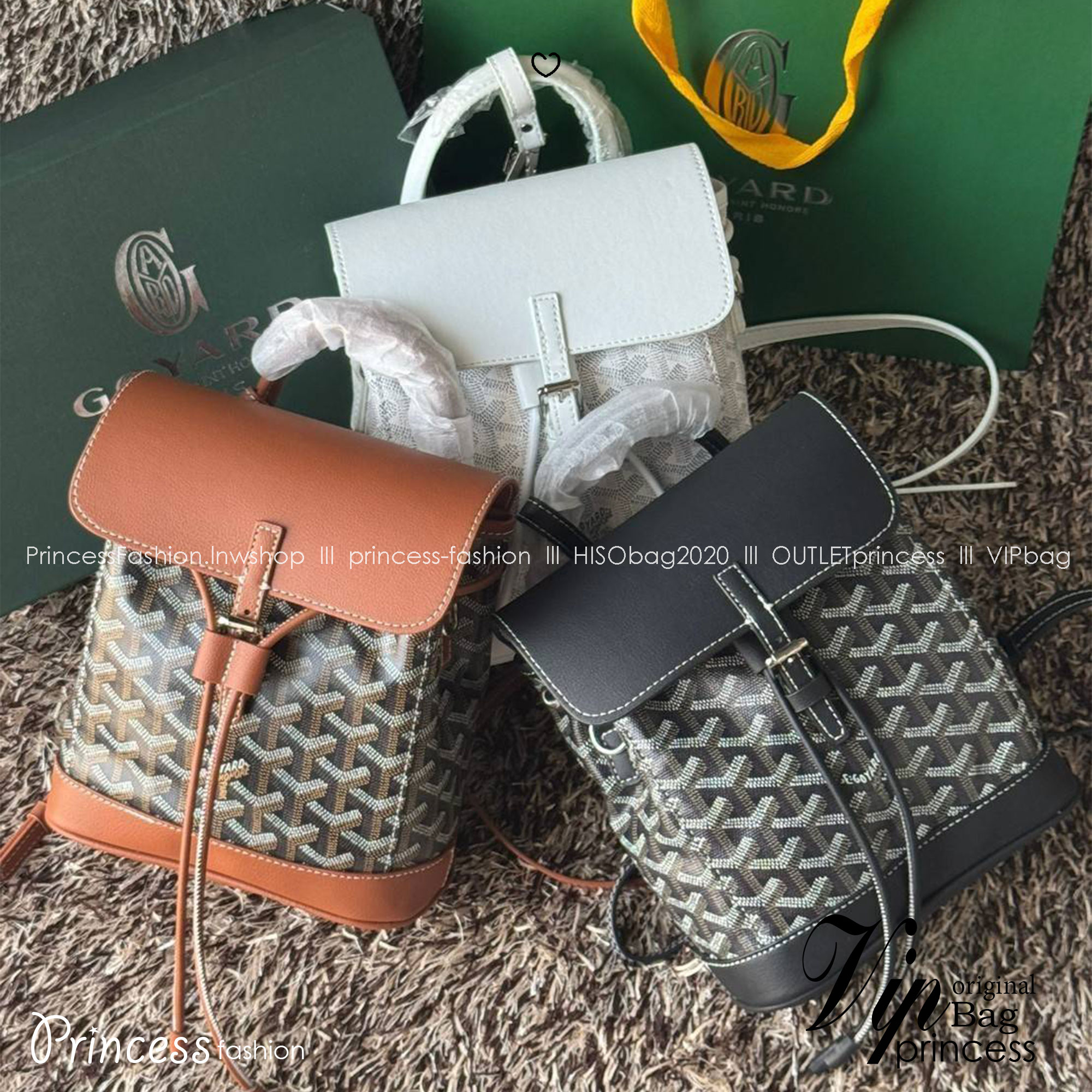 ORI หนังแท้ | Goyard Alpin Mini Backpack กระเป๋าเป้สะพายหลัง ปรับถือหรือสะพายข้างได้อย่างลงตัว ที่สามารถทำให้เป็นหลายรูปแบบ