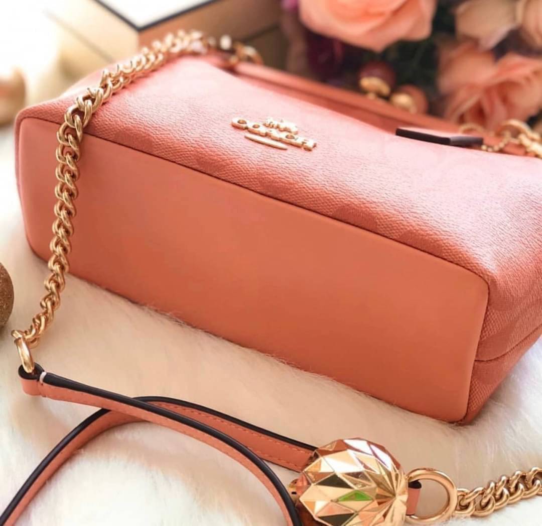 NORA KISSLOCK CROSSBODY (COACH C1451) ครอสบอดี้รุ่นนี้ น่ารักมากค่ะ ขนาดกำลังน่ารักเลยค่ะ ลูกคุณมากๆ ไม่เล็กและไม่ใหญ่มากเกินไป รุ่นนี้สามารถถอดสายสะพายได้ค่ะ ใส่ไอโพนตระกูลพลัสได้ ใส่กระเป๋าสตางค์ใบเล็กได้สบายๆเลยค่ะ