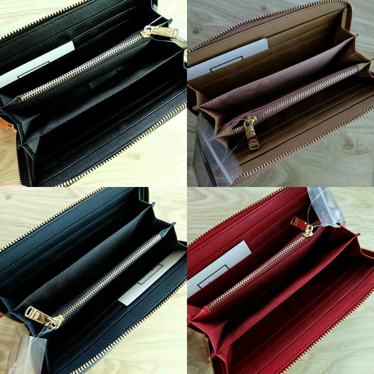 LYN Long Wallet กระเป๋าสตางค์ใบยาว วัสดุหนังลาย Saffiano - ตัวกระเป๋าเปิด - ปิดด้วยซิปรอบ - ภายในมีช่องใส่บัตรหลายช่อง มีช่องใส่ธนบัตร และช่องซิปใส่เหรียญค่ะ