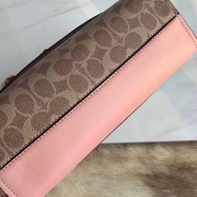 Coach Parker In Signature Canvas With Tea Rose