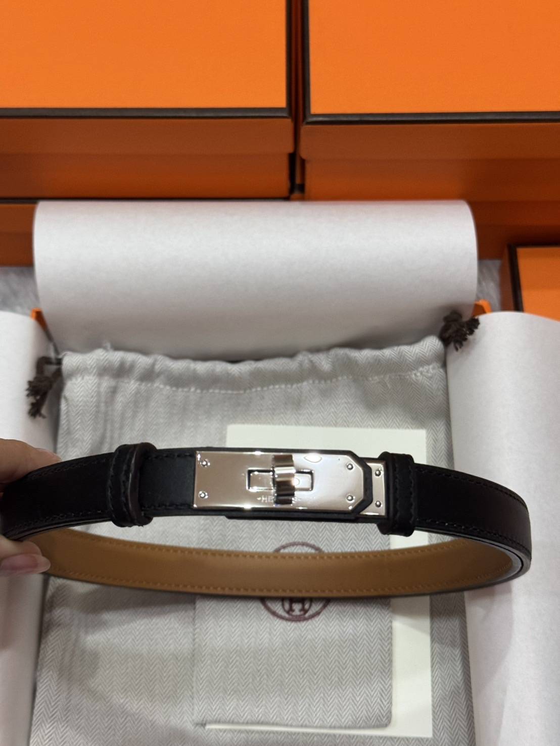 TOP ORI | Hermes Kelly 18 belt leather เข็มขัดแอเมสเกรดเทียบแท้ หนังแท้ full box set