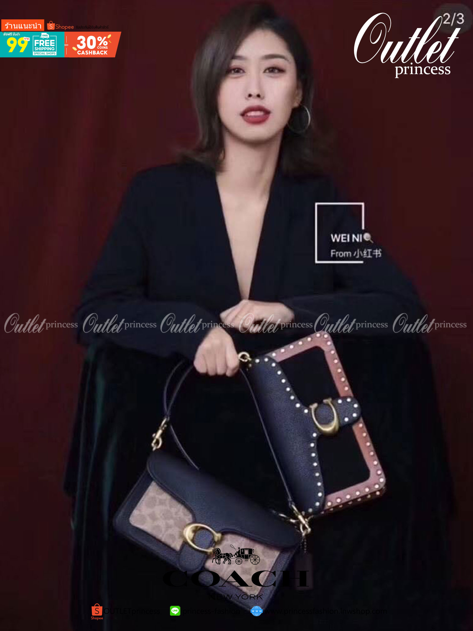 ของแท้ 💯% Coach Tabby Shoulder Bag 26 Polished pebble leather, suede and refined calf leather Inside zip and multifunction pockets Snap closure, fabric lining Outside slip pocket