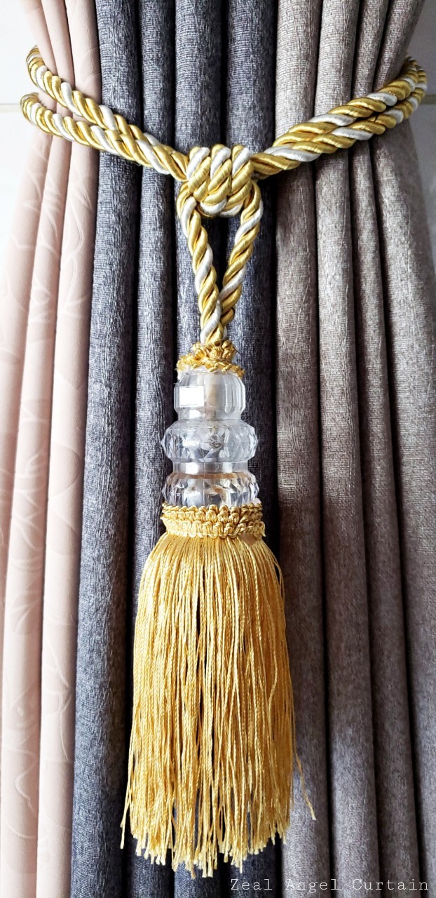 Zeal Angel Curtain สายรวบม่าน รุ่นกลาสซี่ประดับคริสตัลสีเหลืองทอง
