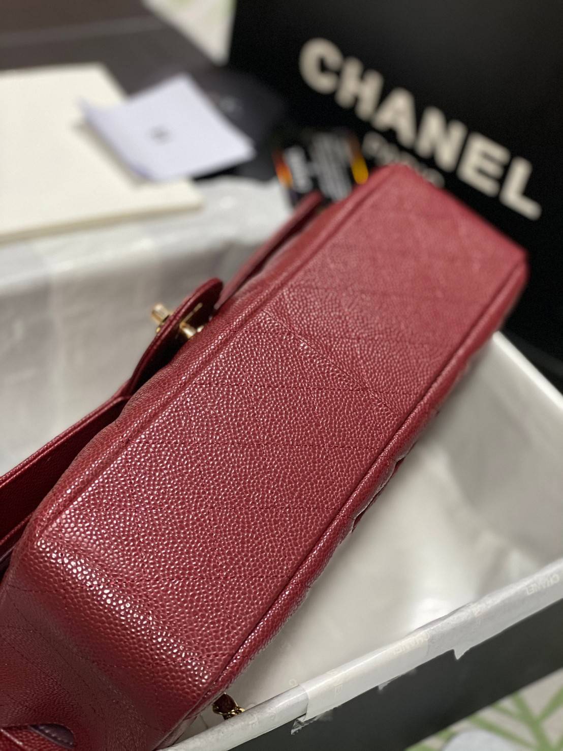 CHANEL LARGE CLASSIC JUMBO HANDBAG 30cm พร้อมส่งที่ไทย Lambskin & Grained Calfskin